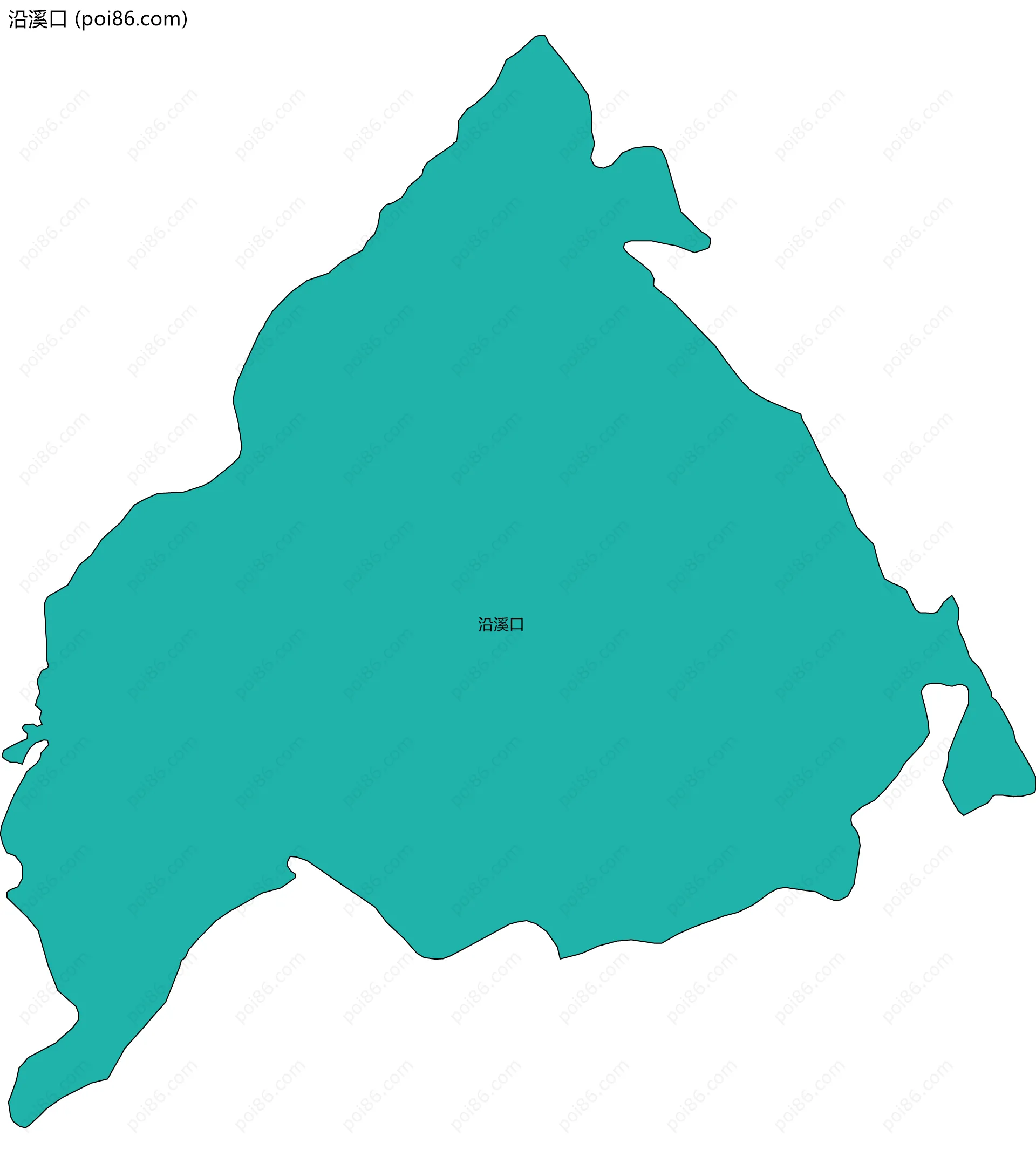 沿溪口边界地图