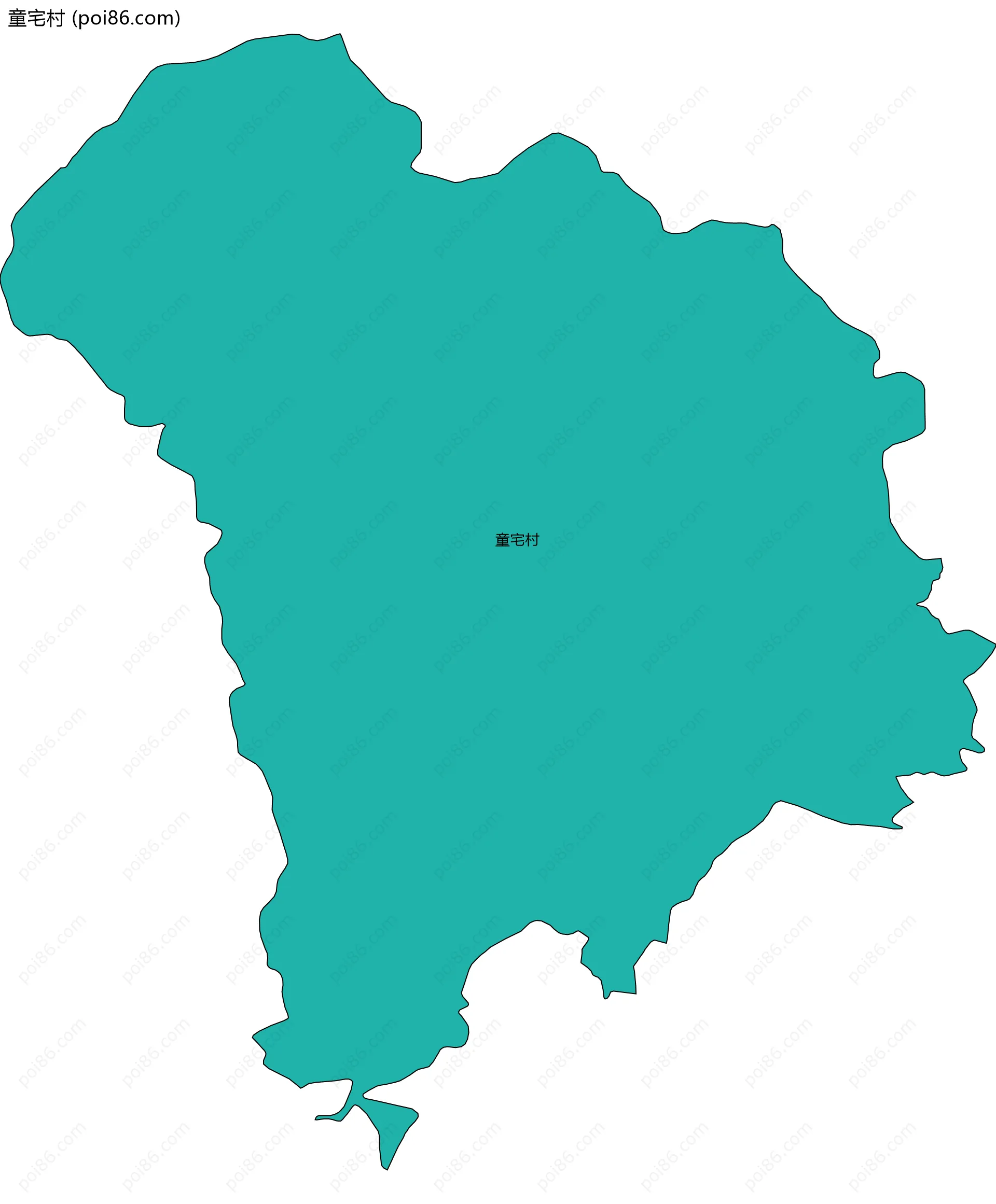 童宅村边界地图