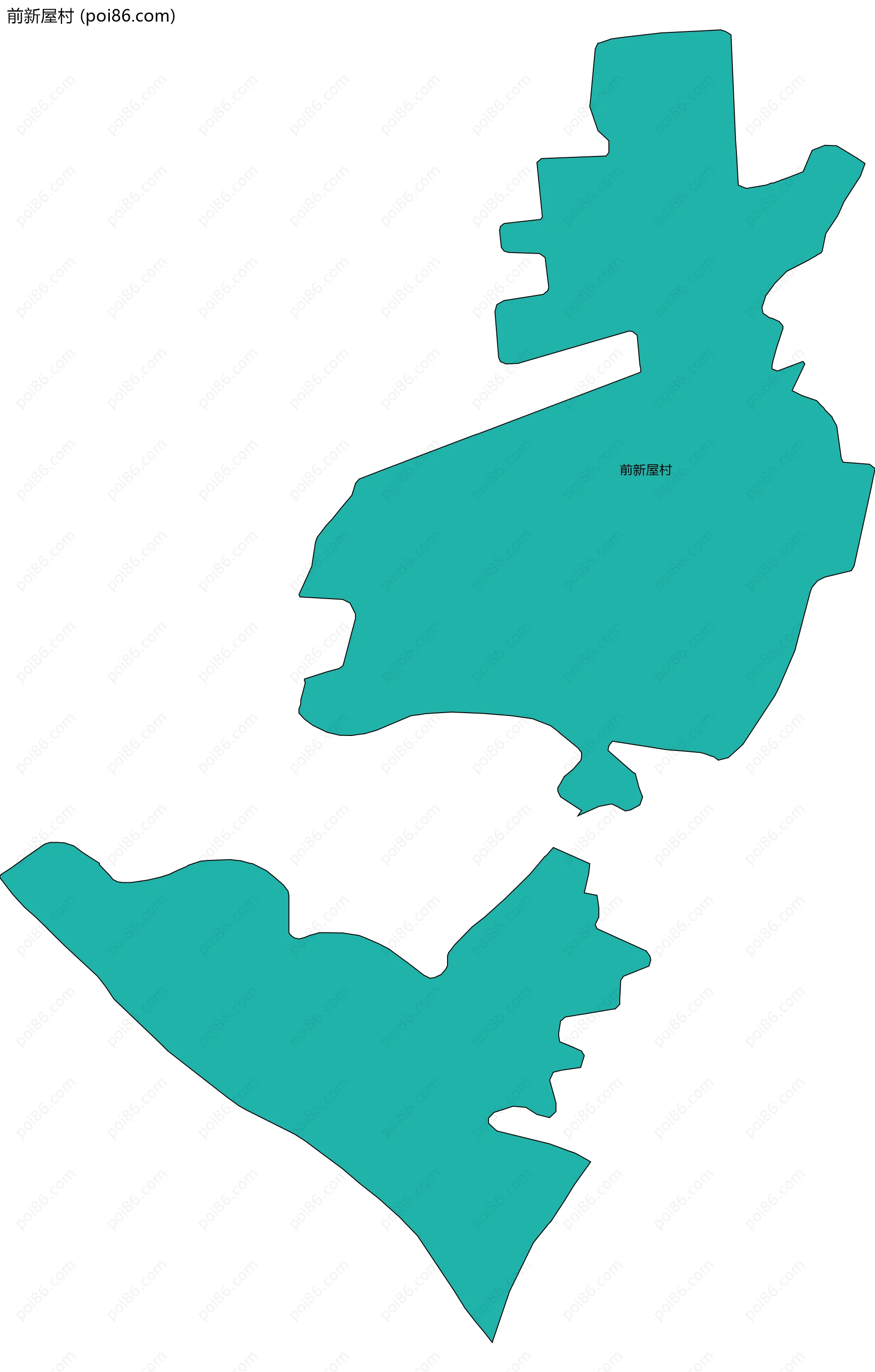 前新屋村边界地图