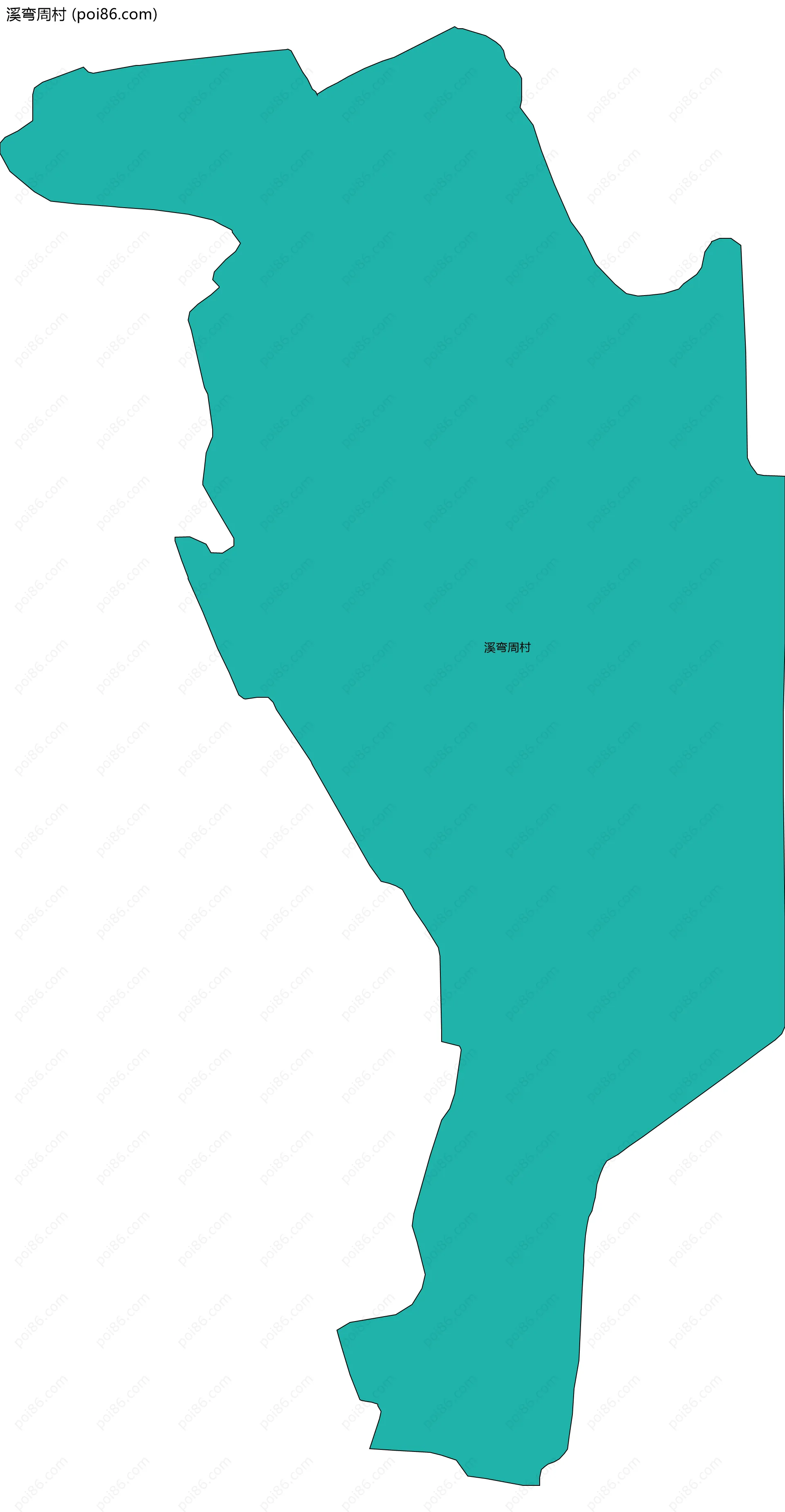 溪弯周村边界地图