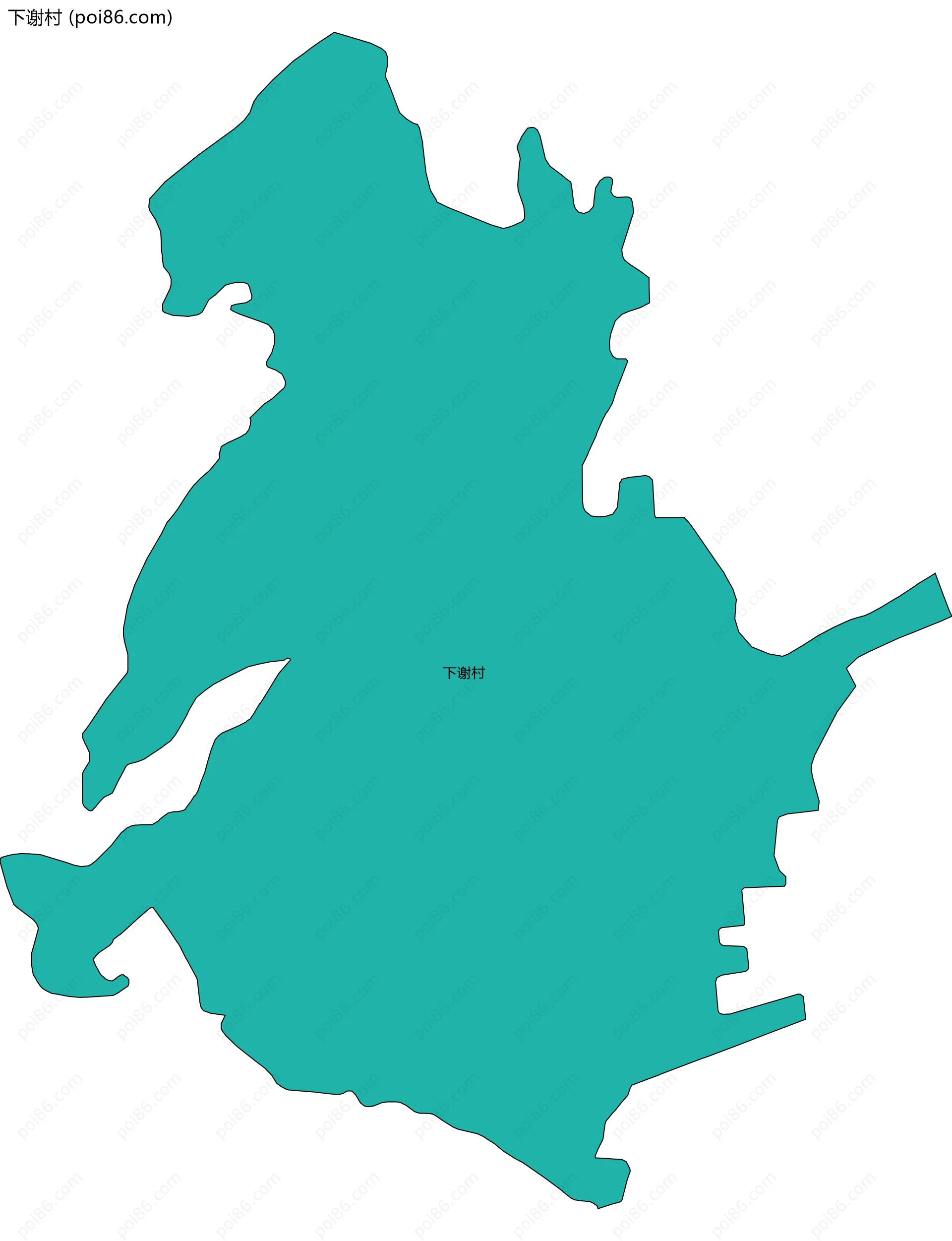 下谢村边界地图