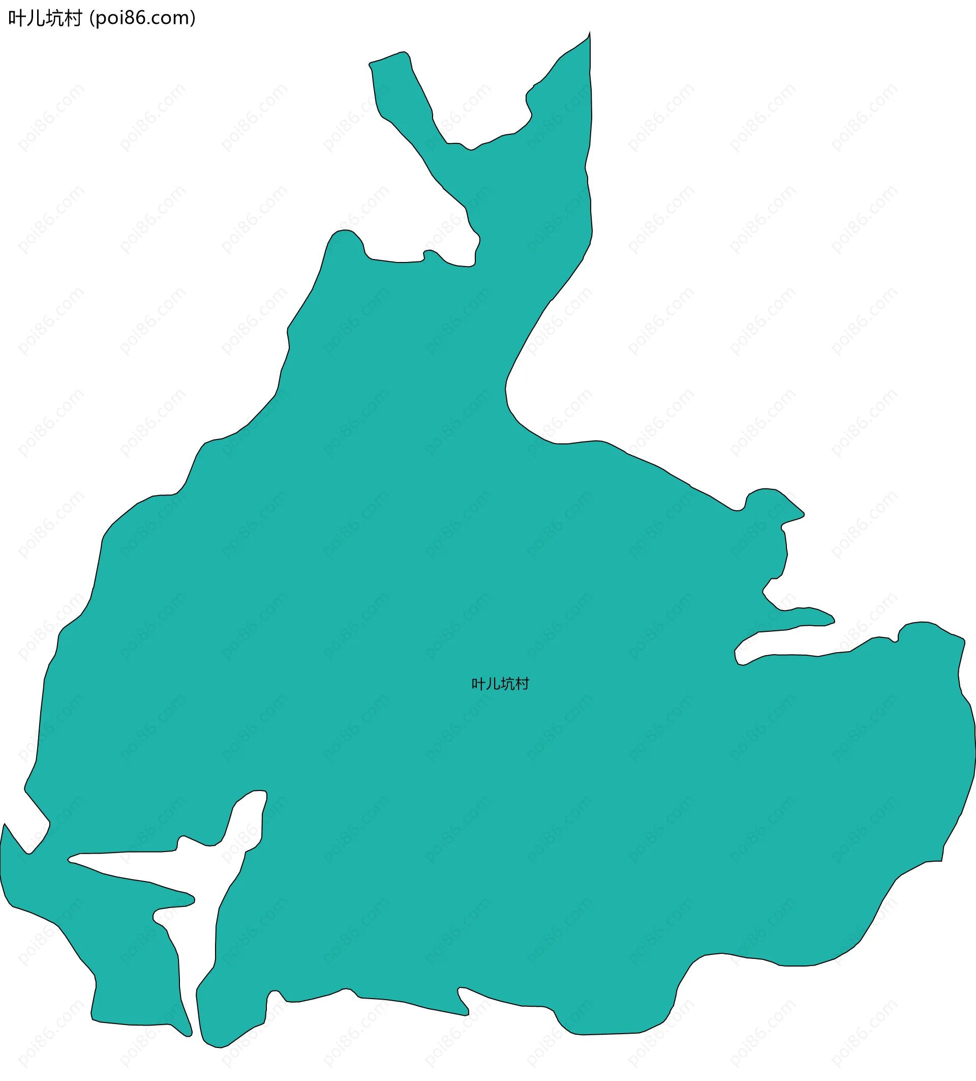叶儿坑村边界地图