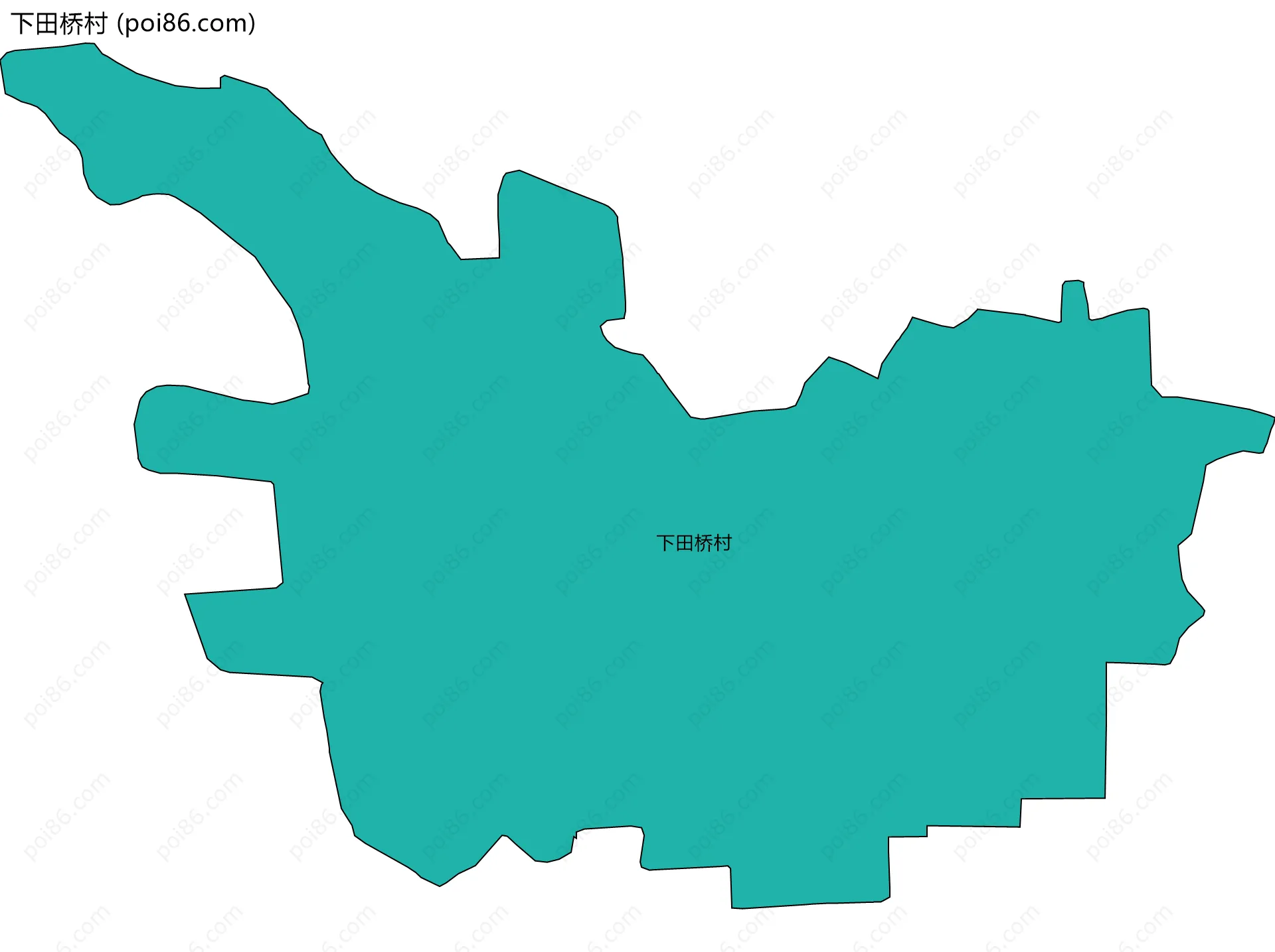 下田桥村边界地图