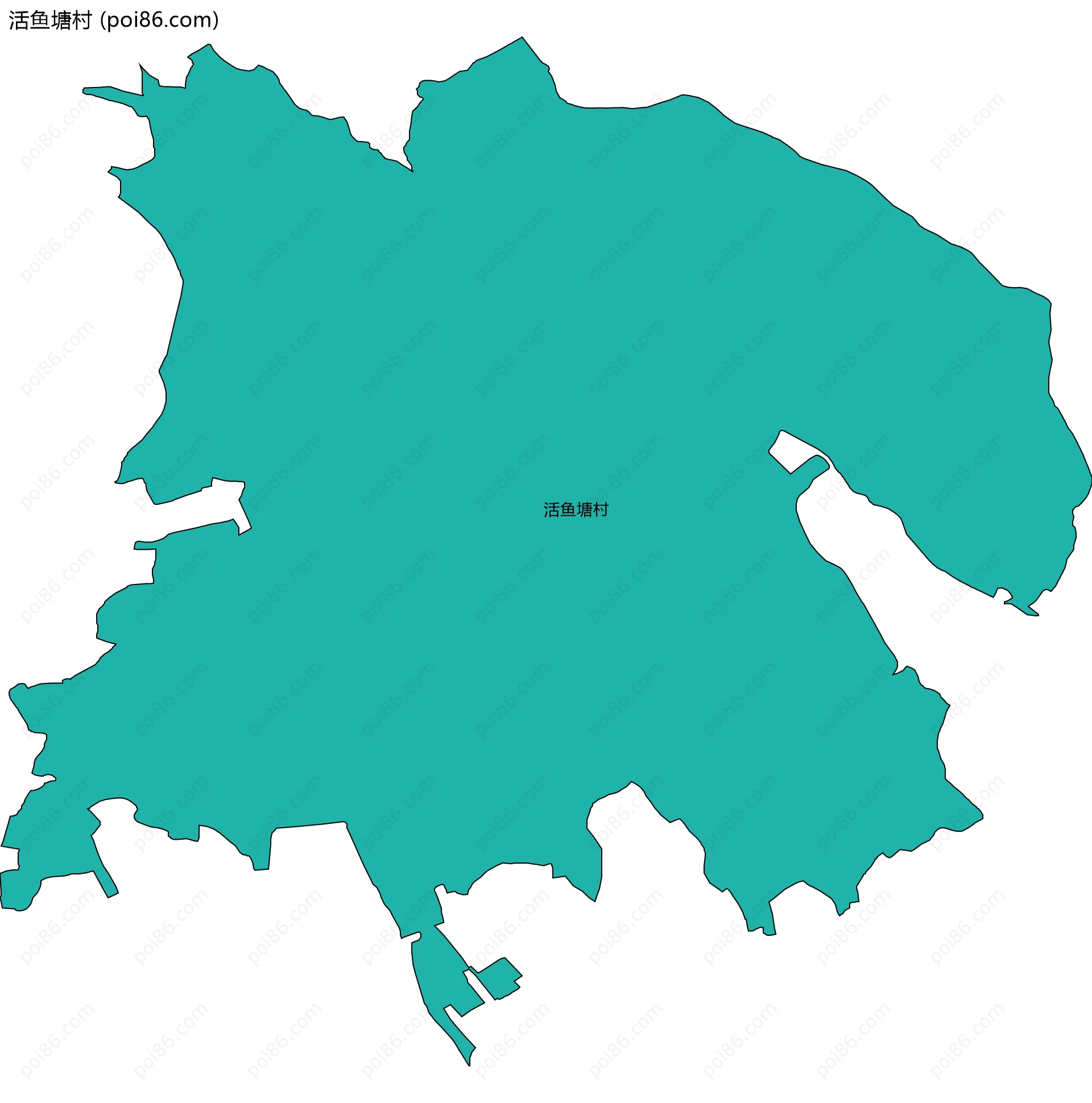 活鱼塘村边界地图