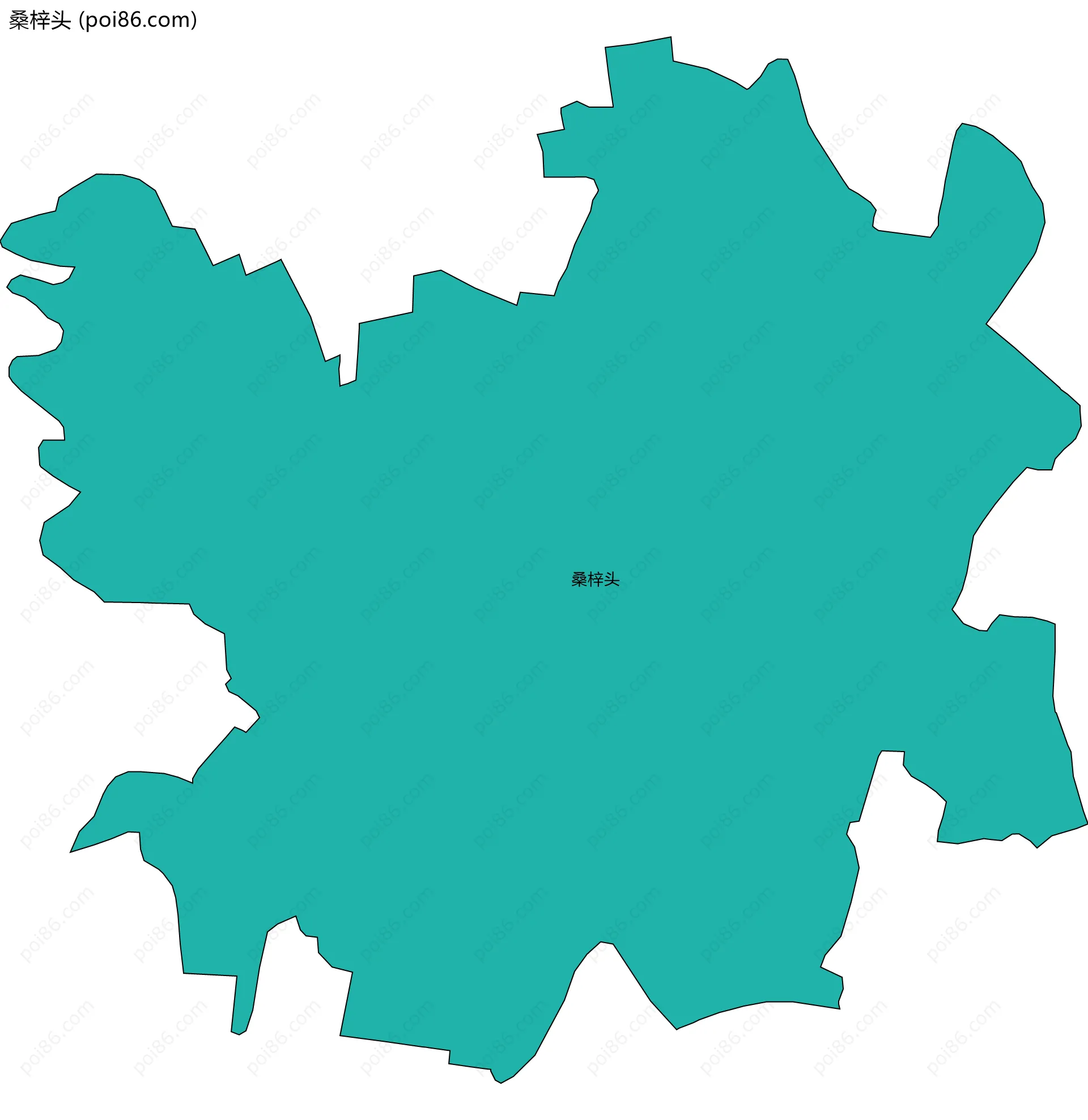 桑梓头边界地图