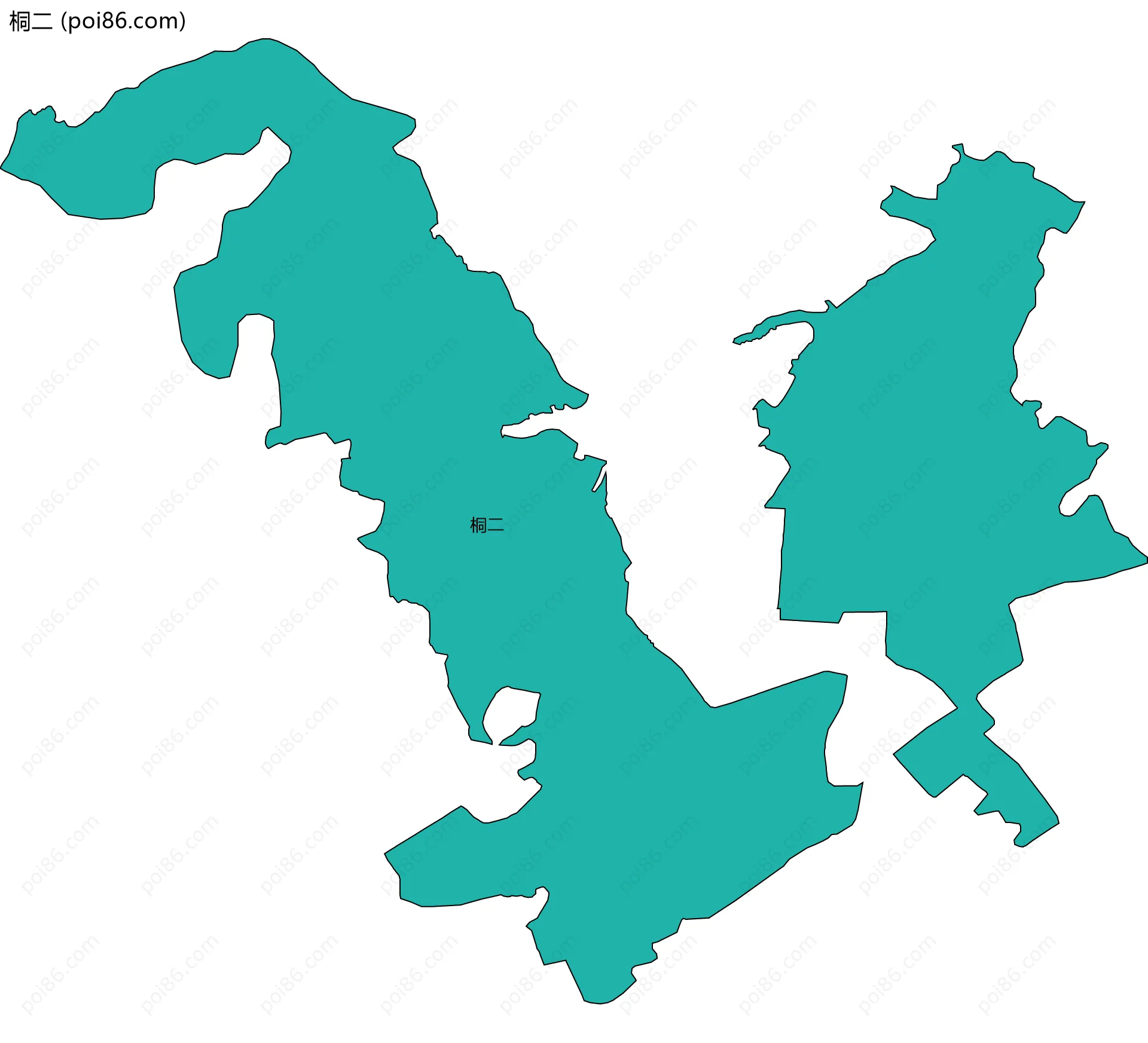 桐二边界地图