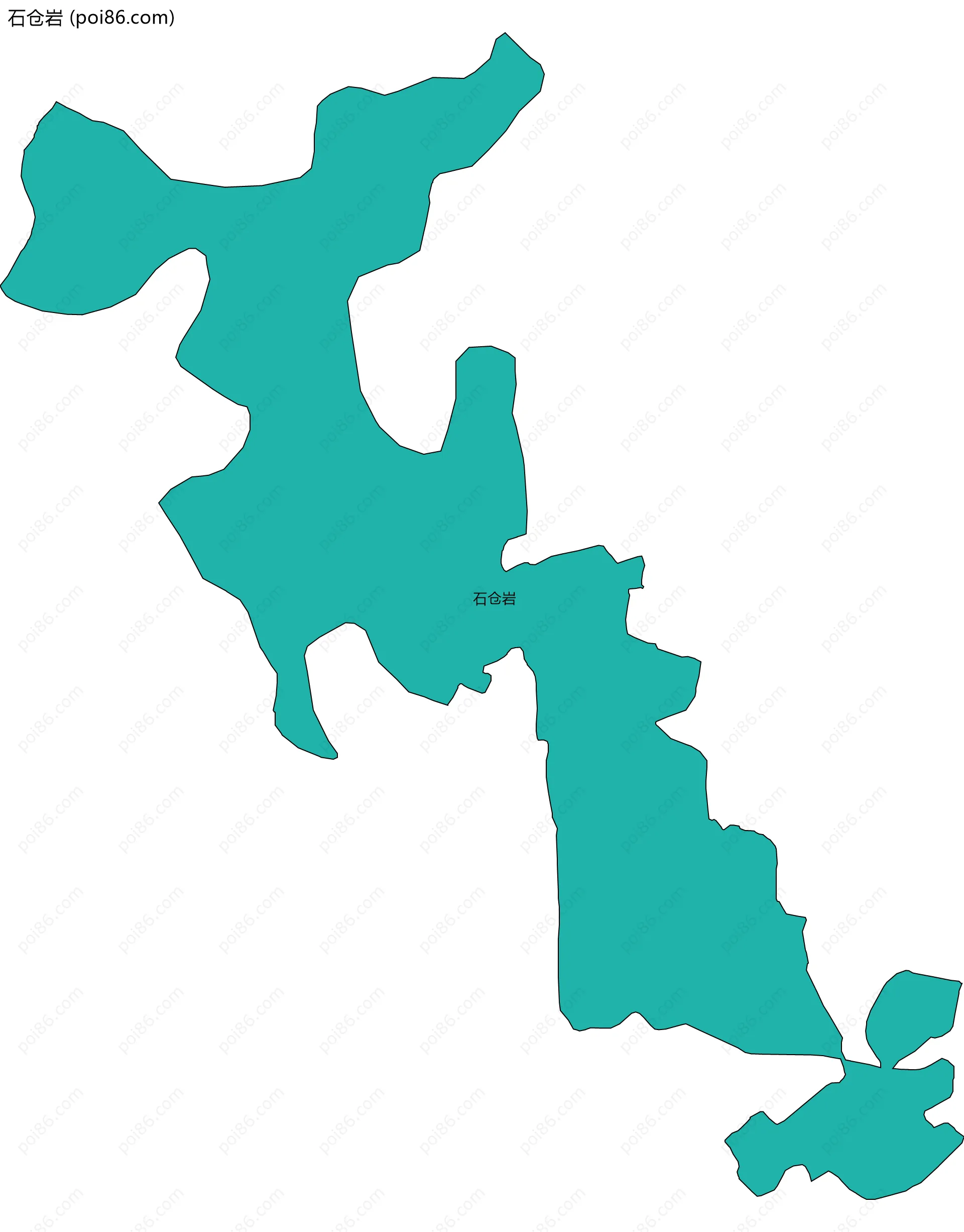 石仓岩边界地图