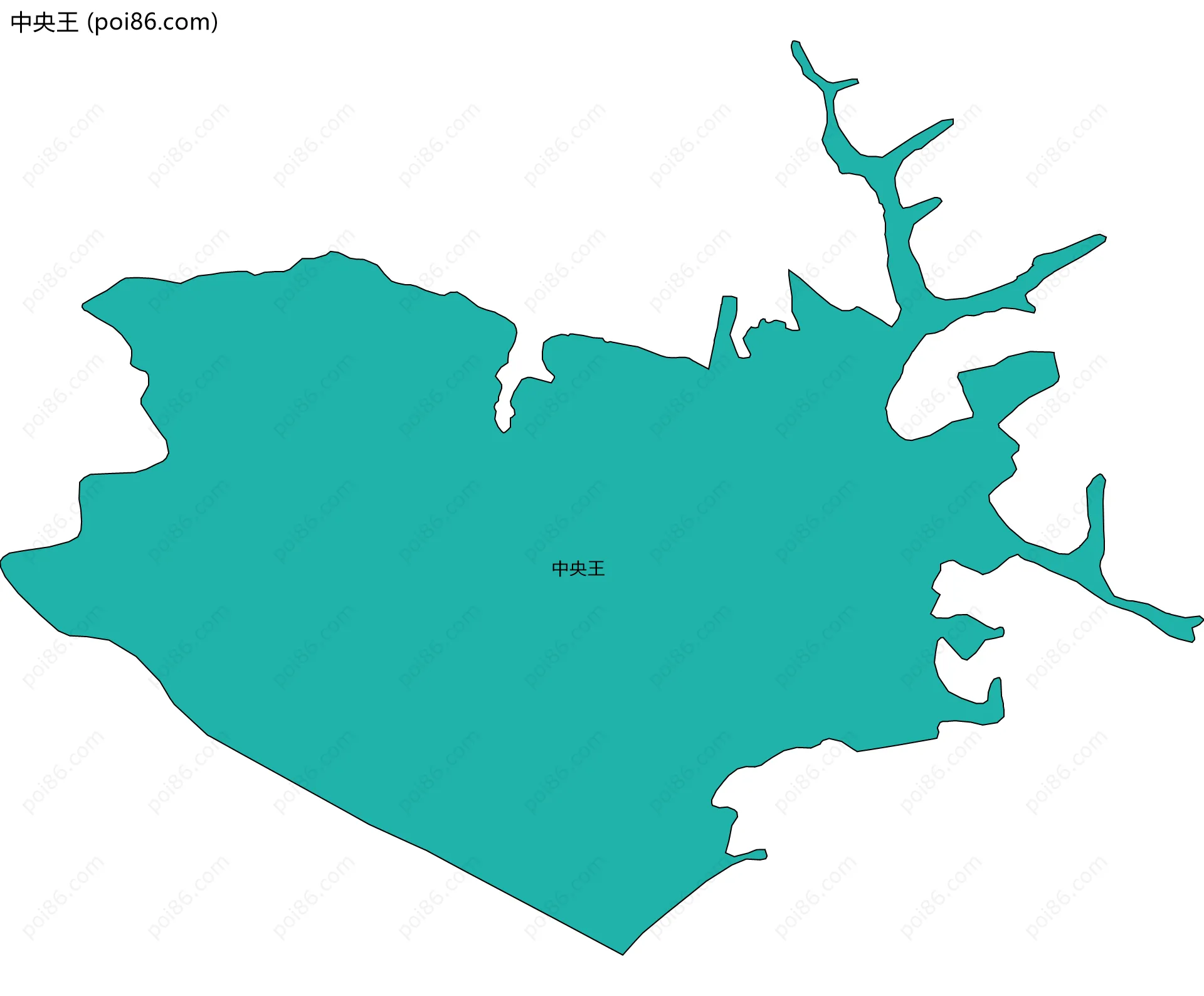 中央王边界地图