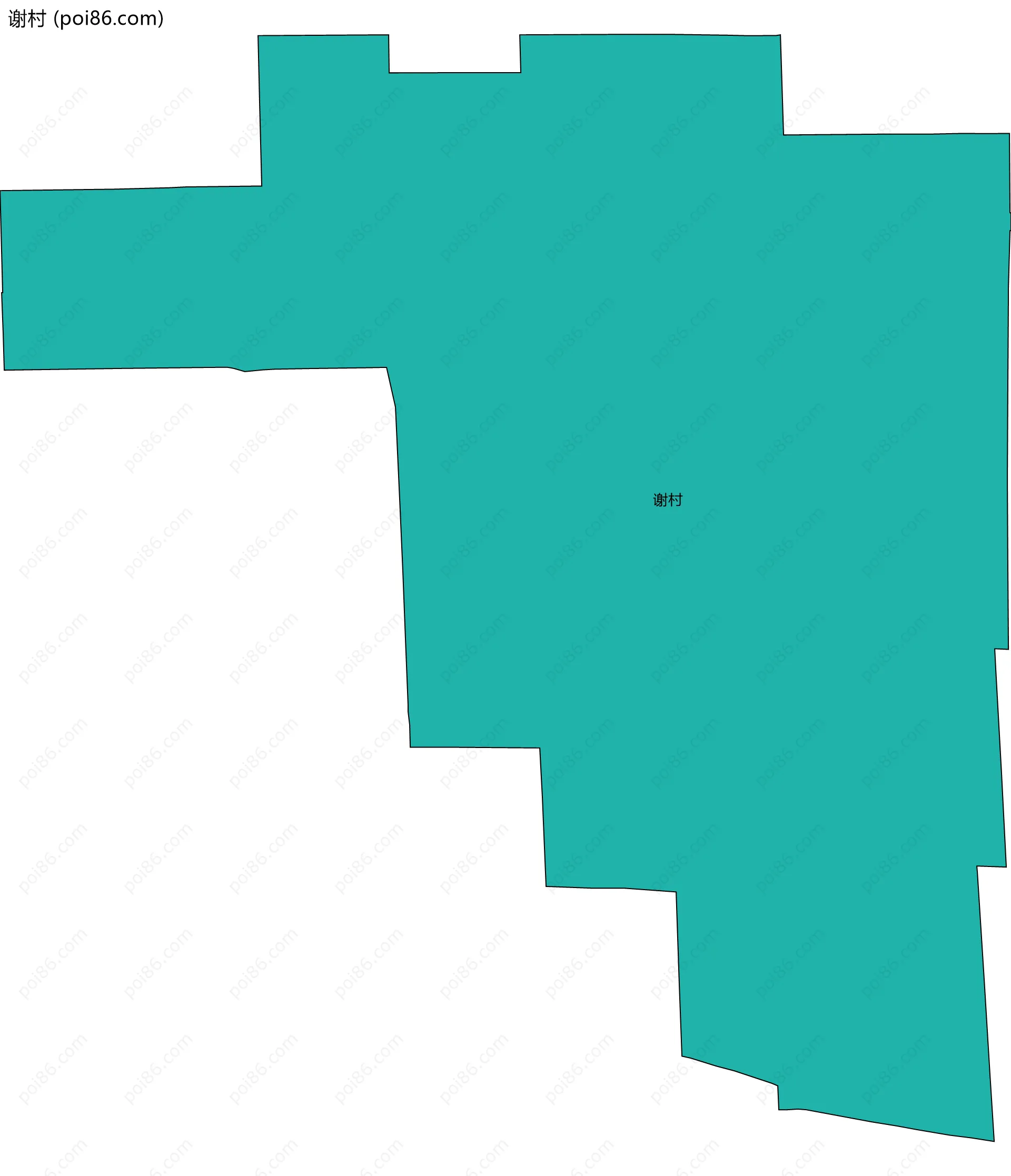 谢村边界地图