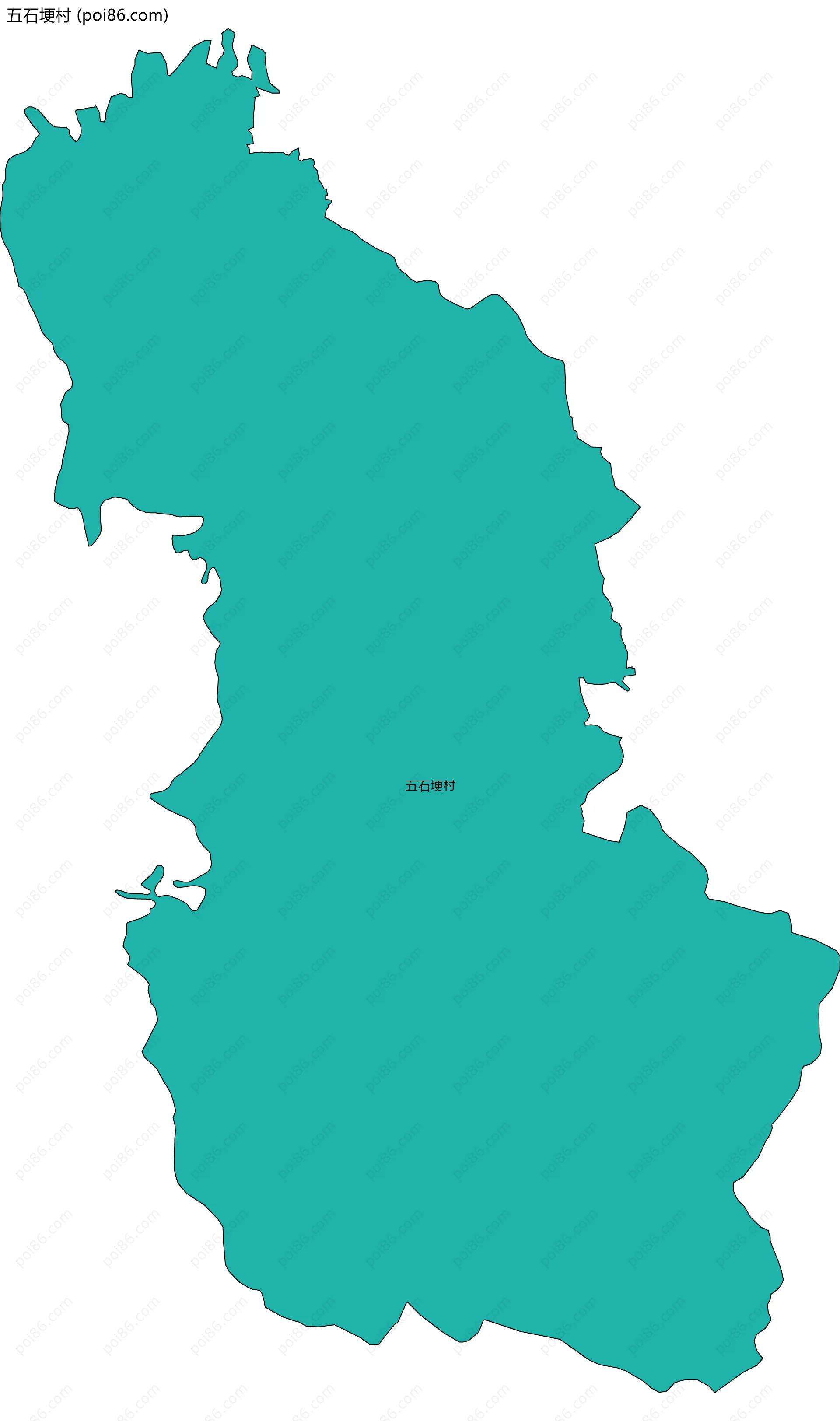 五石埂村边界地图