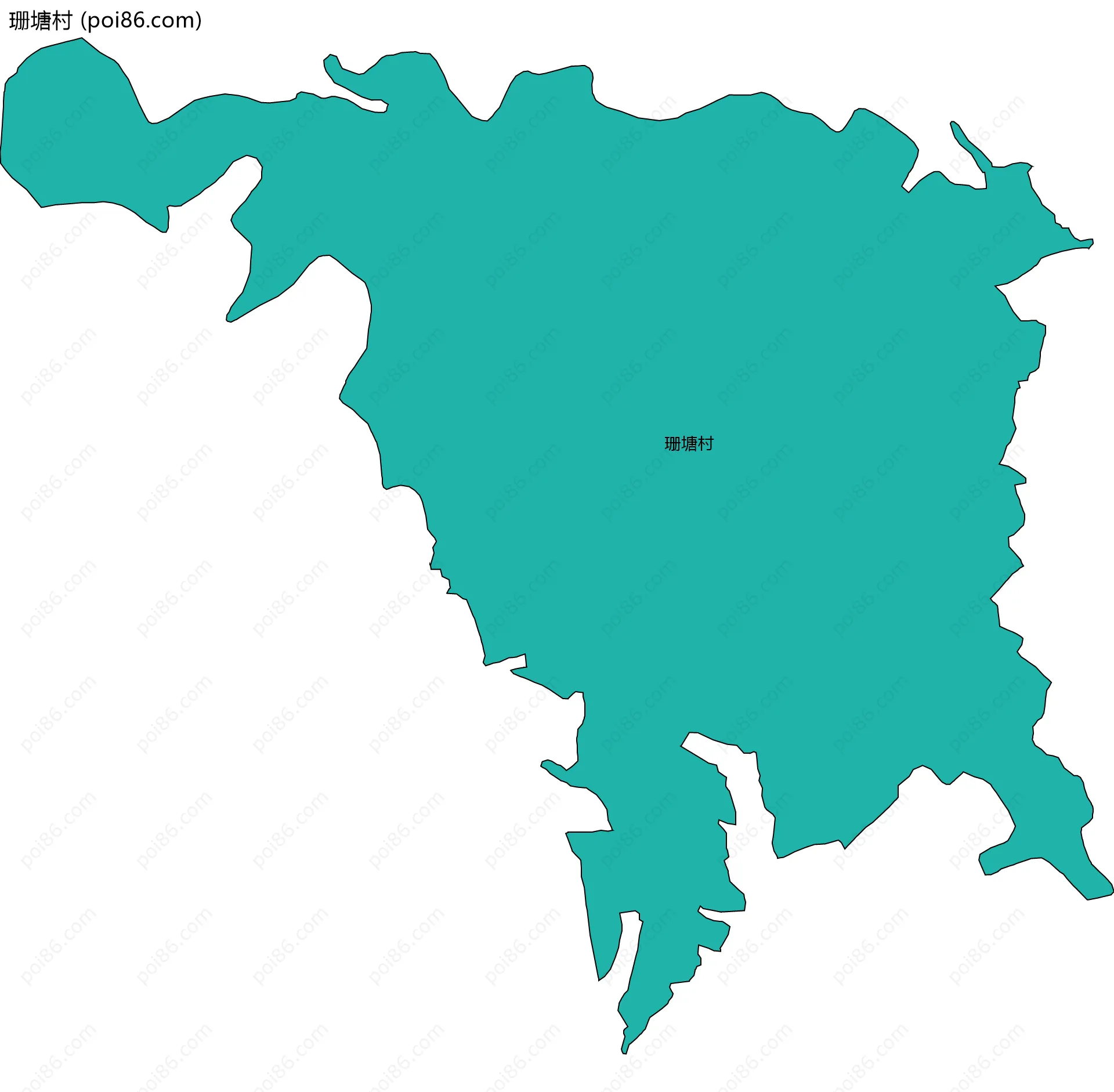 珊塘村边界地图