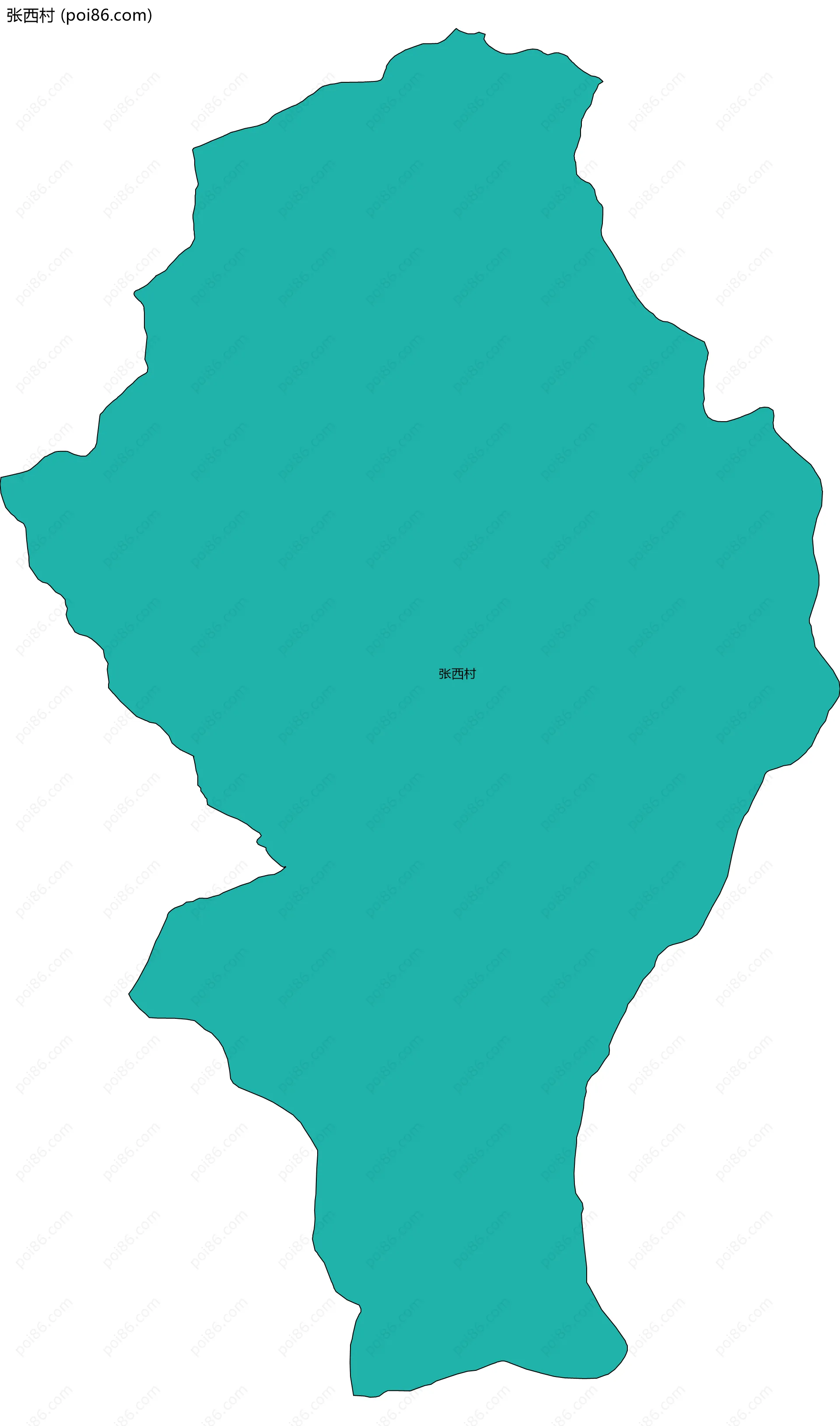 张西村边界地图