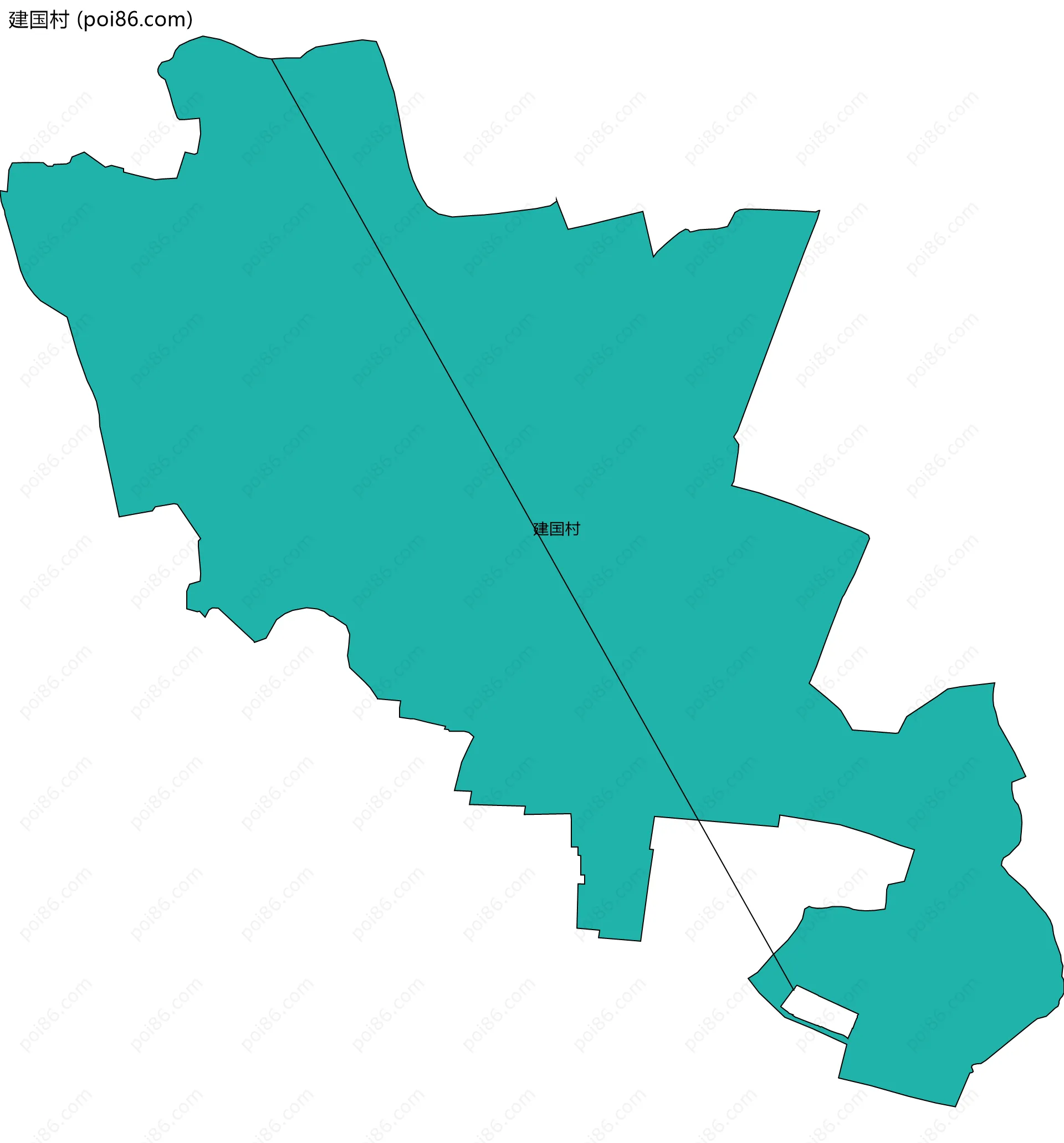 建国村边界地图