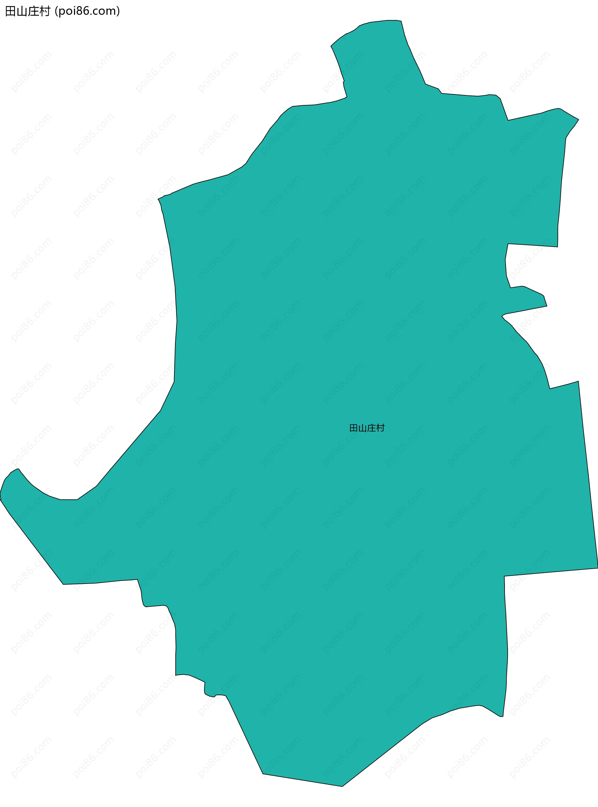 田山庄村边界地图