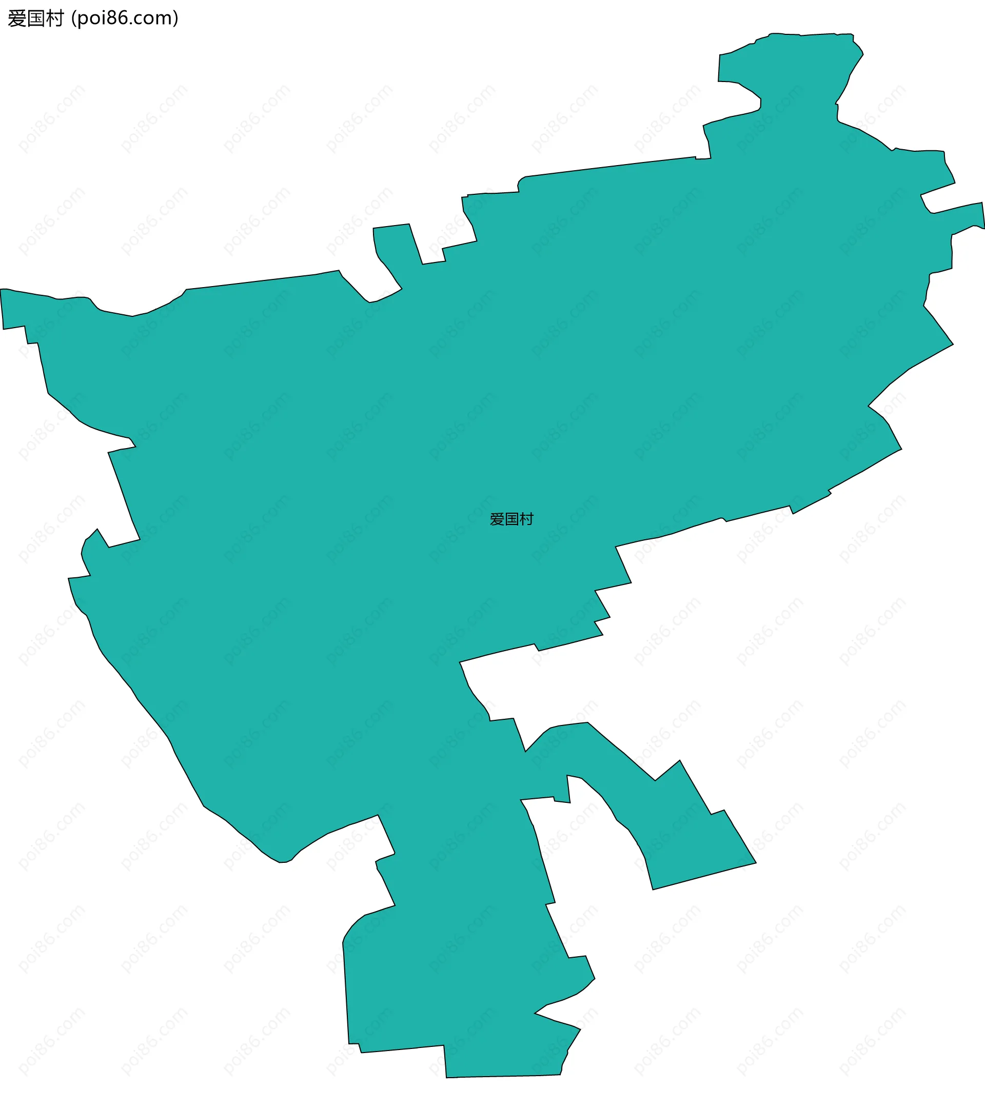 爱国村边界地图