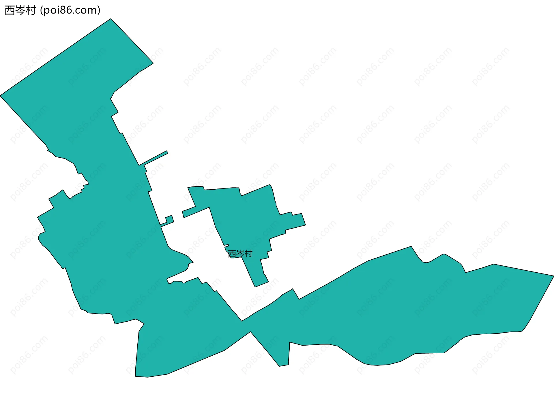 西岑村边界地图