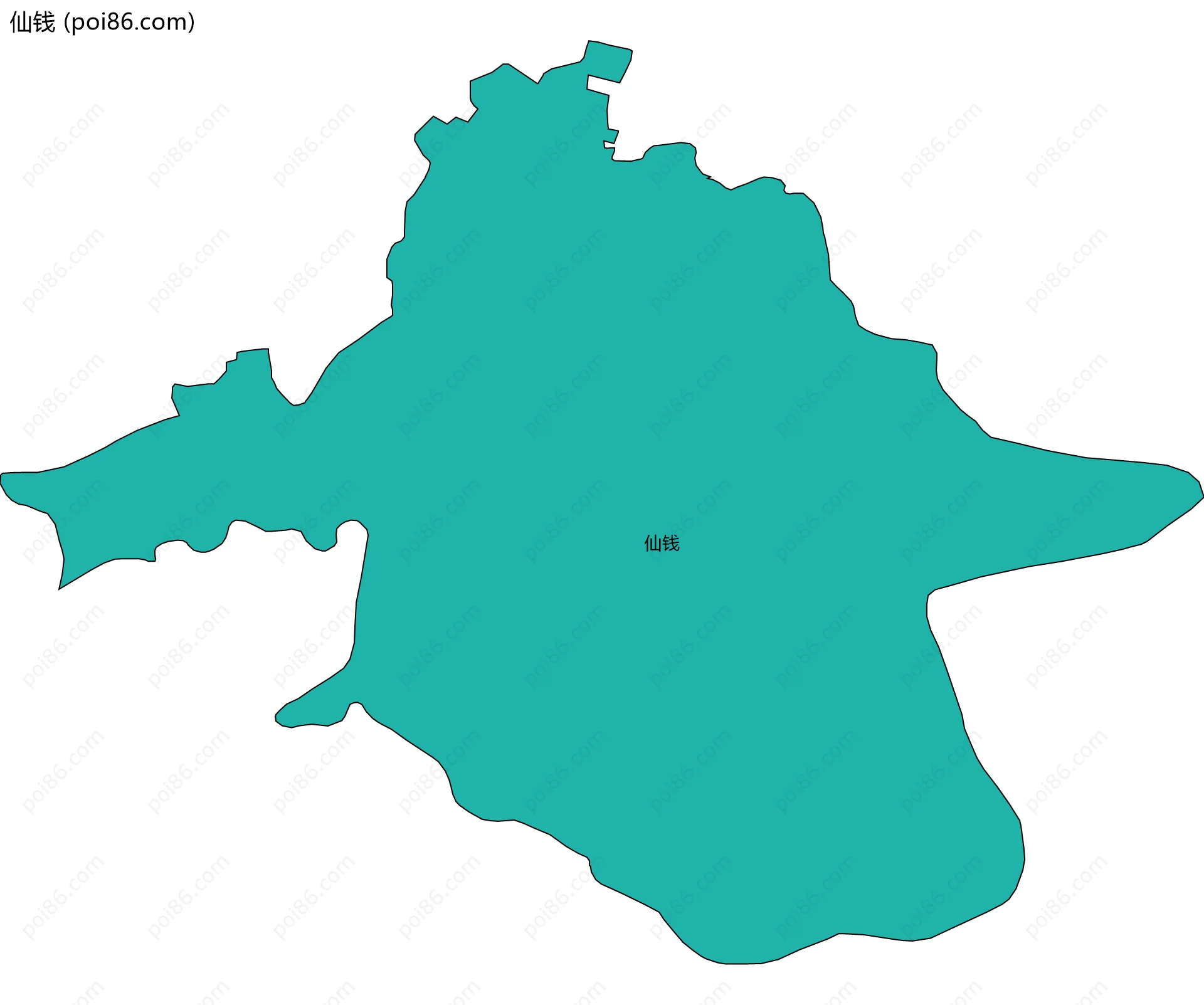仙钱边界地图