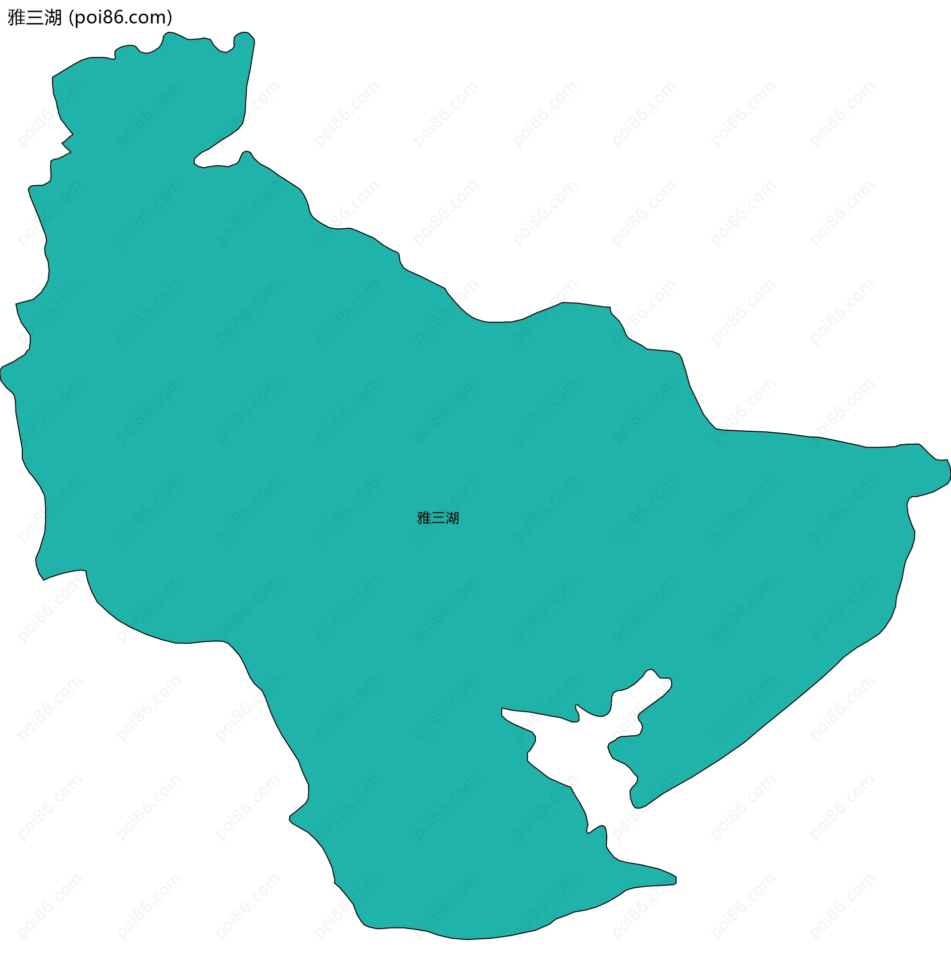 雅三湖边界地图