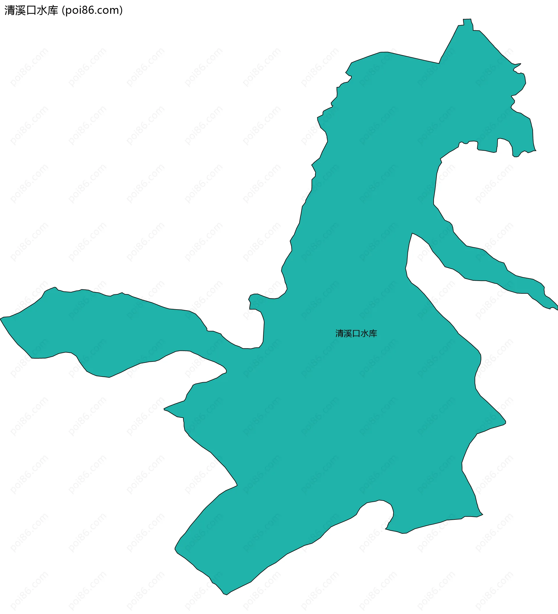 清溪口水库边界地图