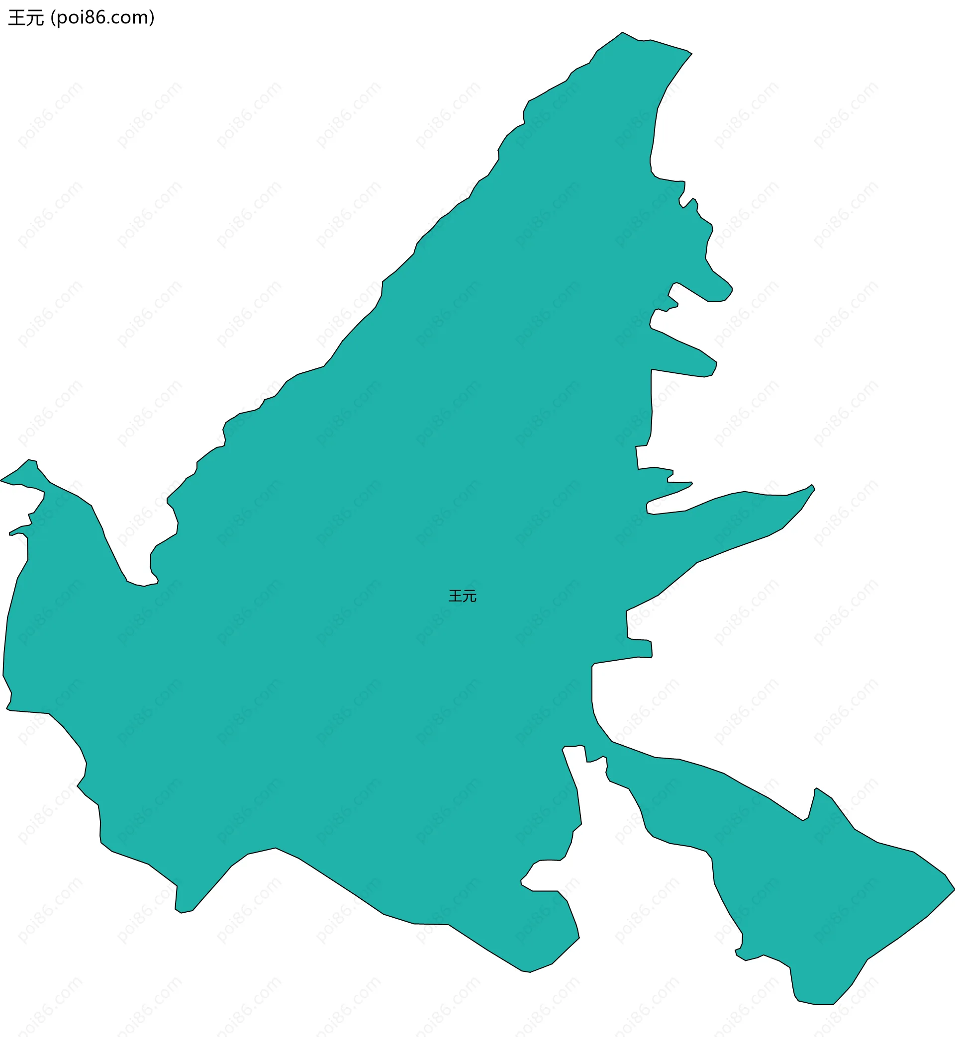 王元边界地图