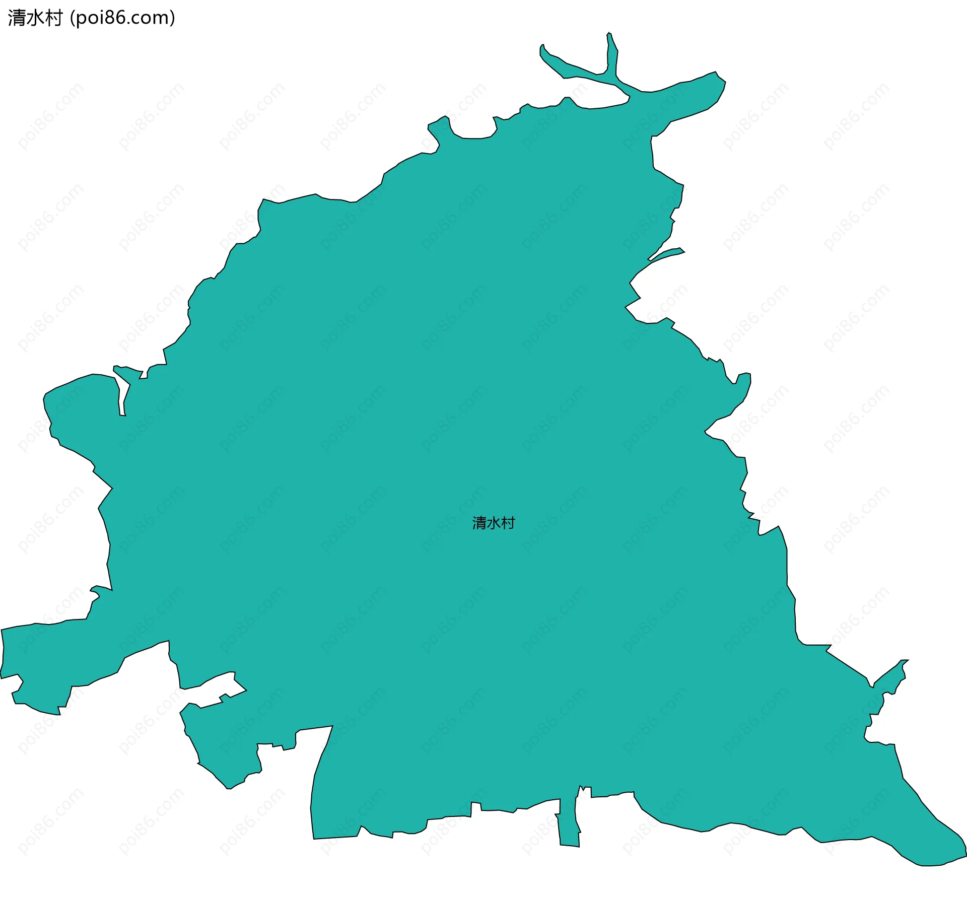清水村边界地图
