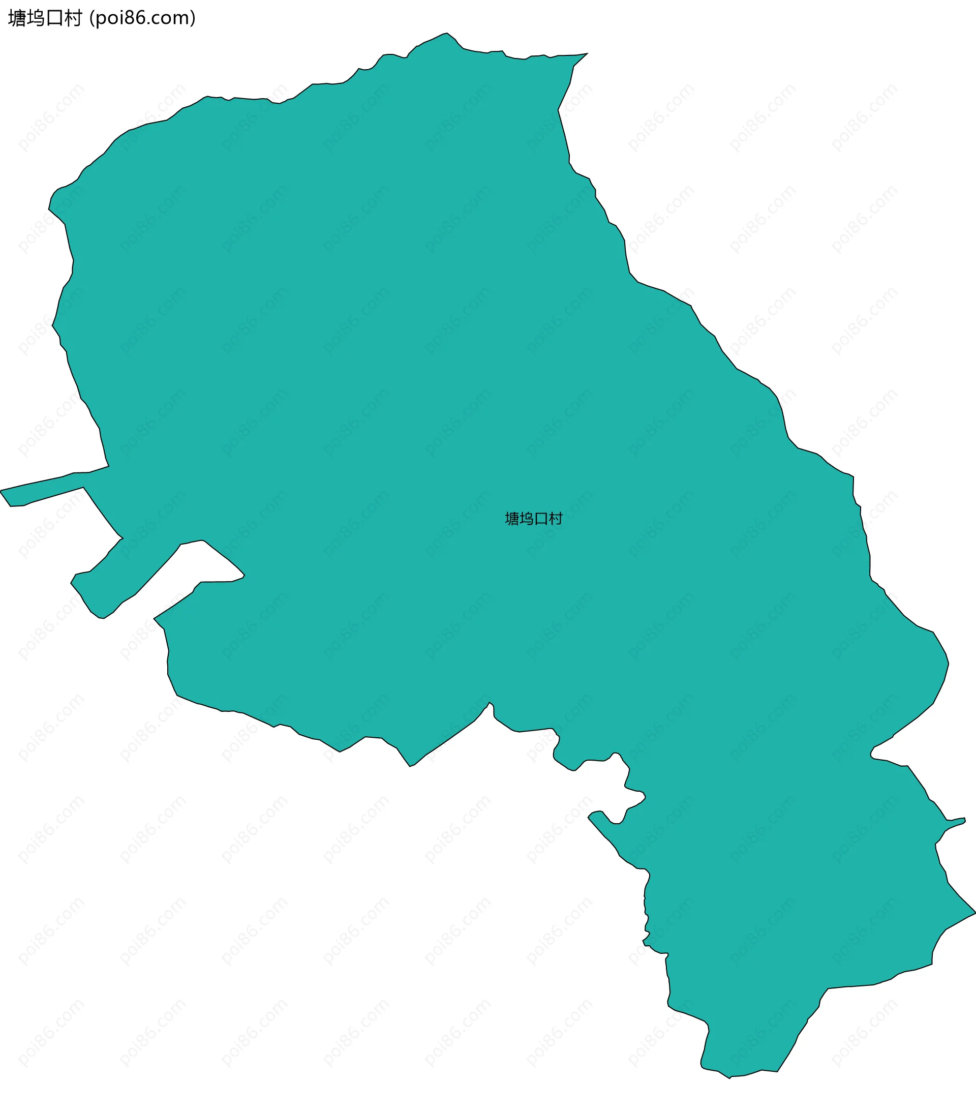 塘坞口村边界地图