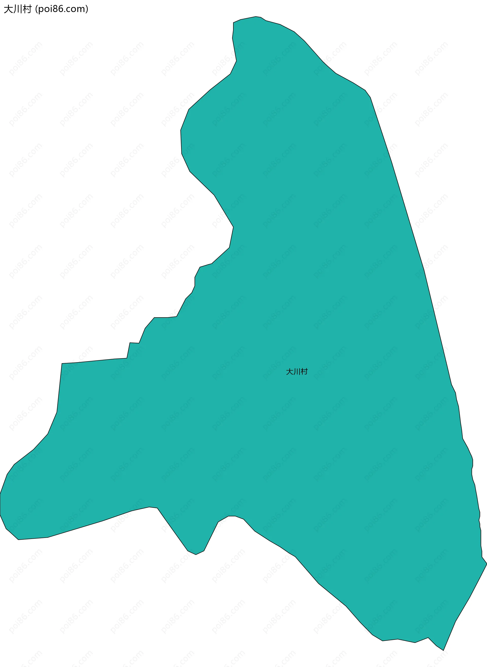 大川村边界地图