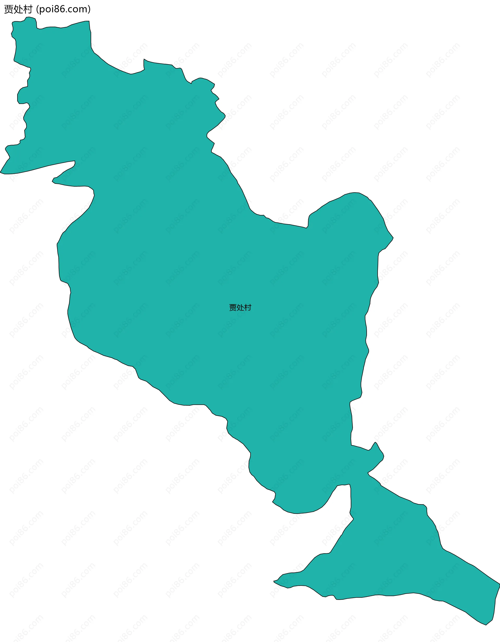 贾处村边界地图