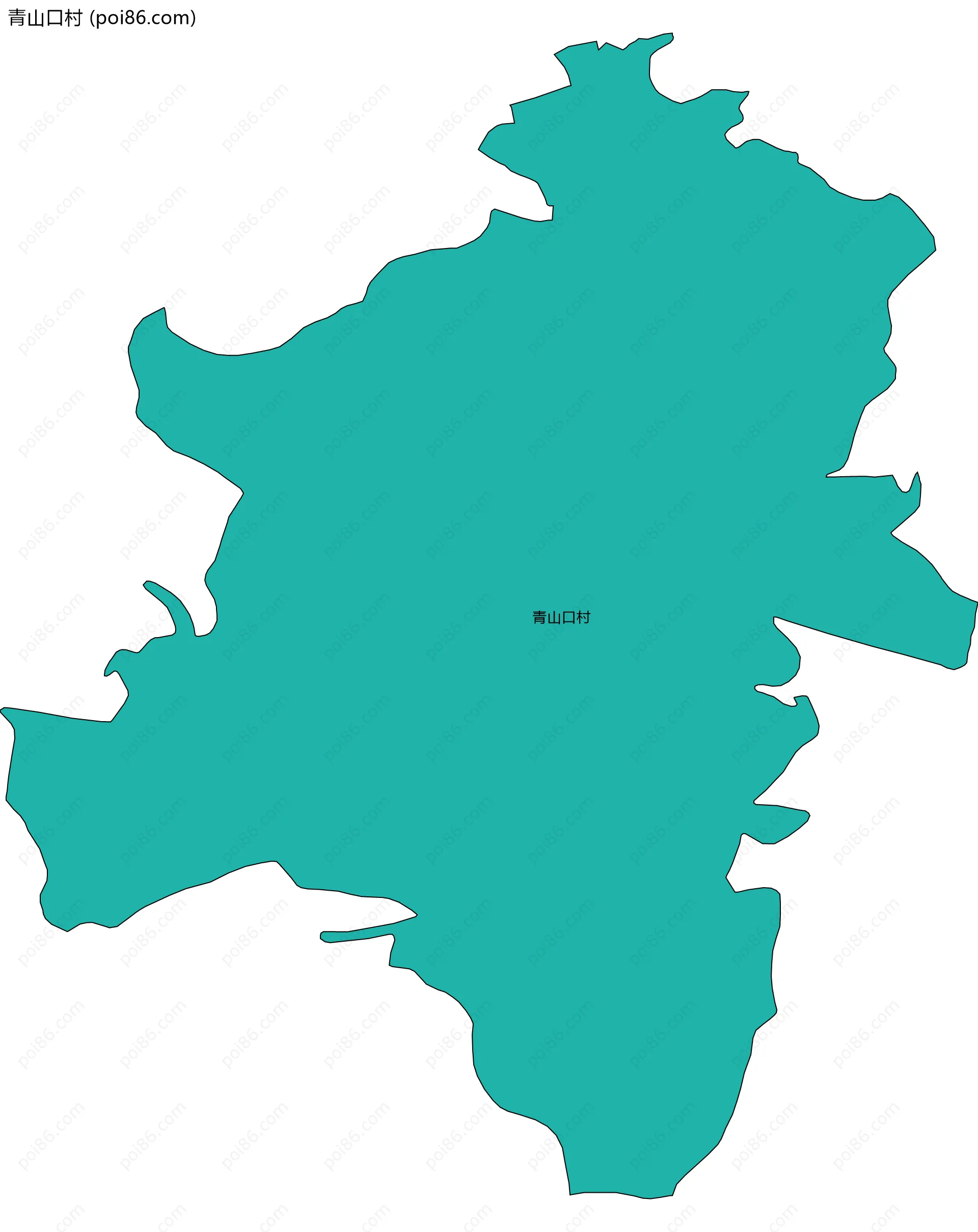 青山口村边界地图