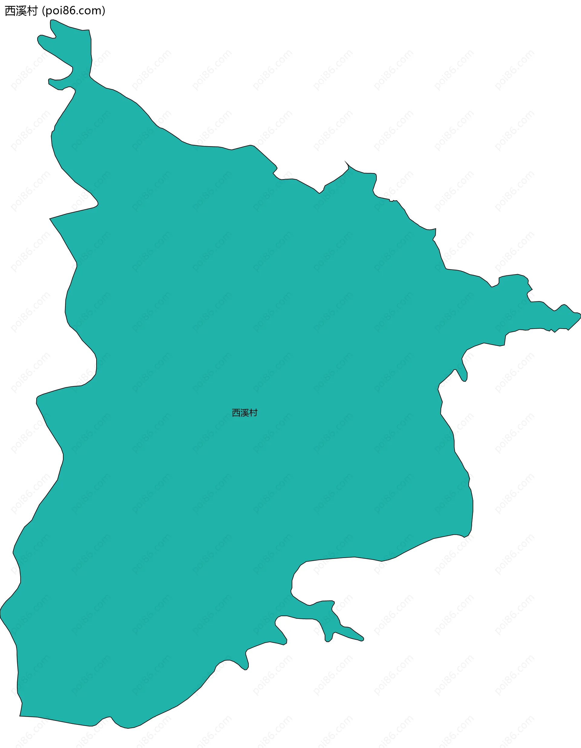 西溪村边界地图