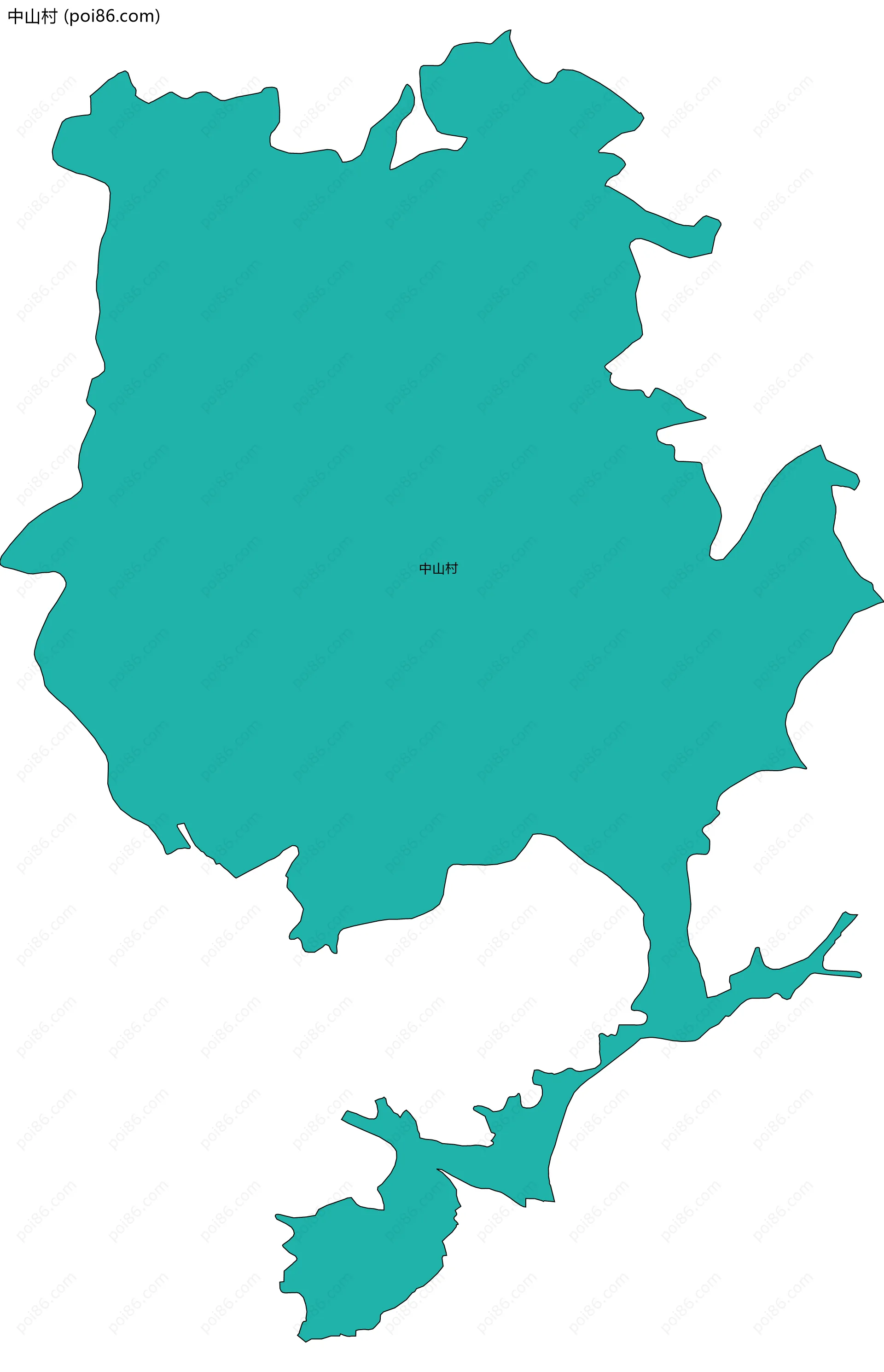 中山村边界地图