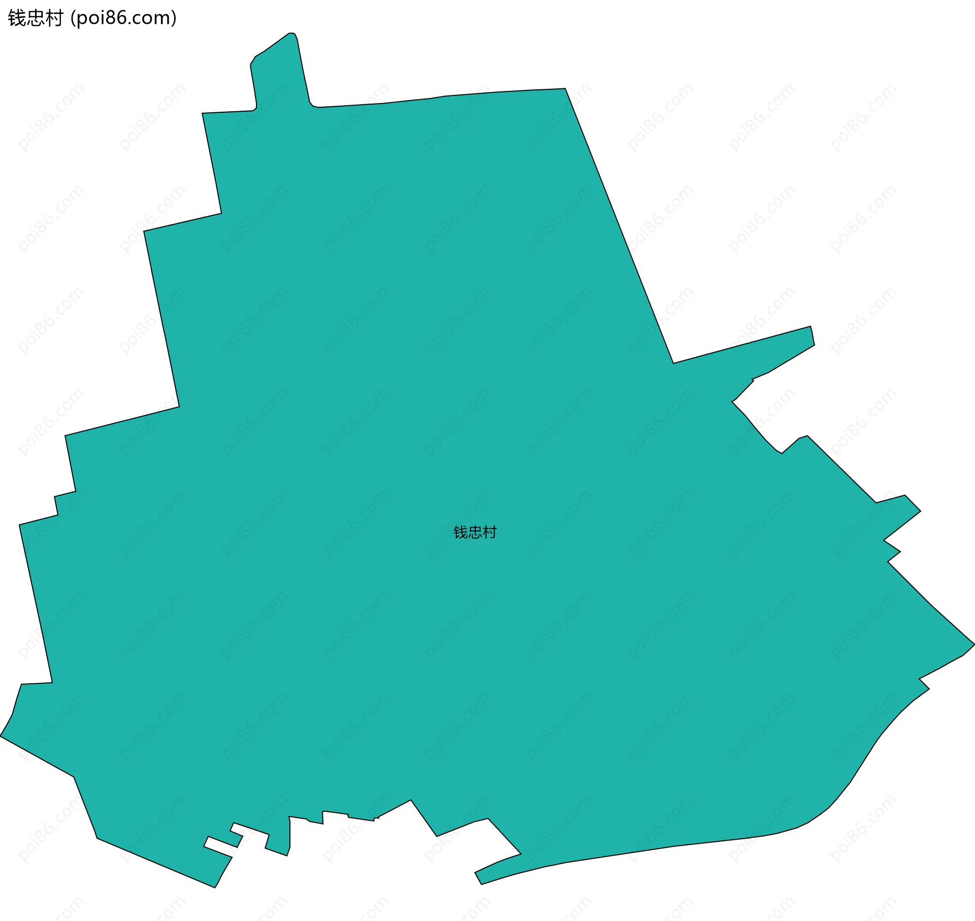 钱忠村边界地图