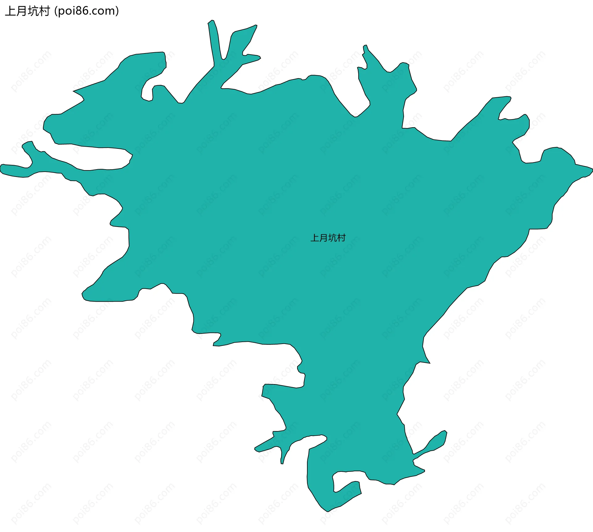 上月坑村边界地图