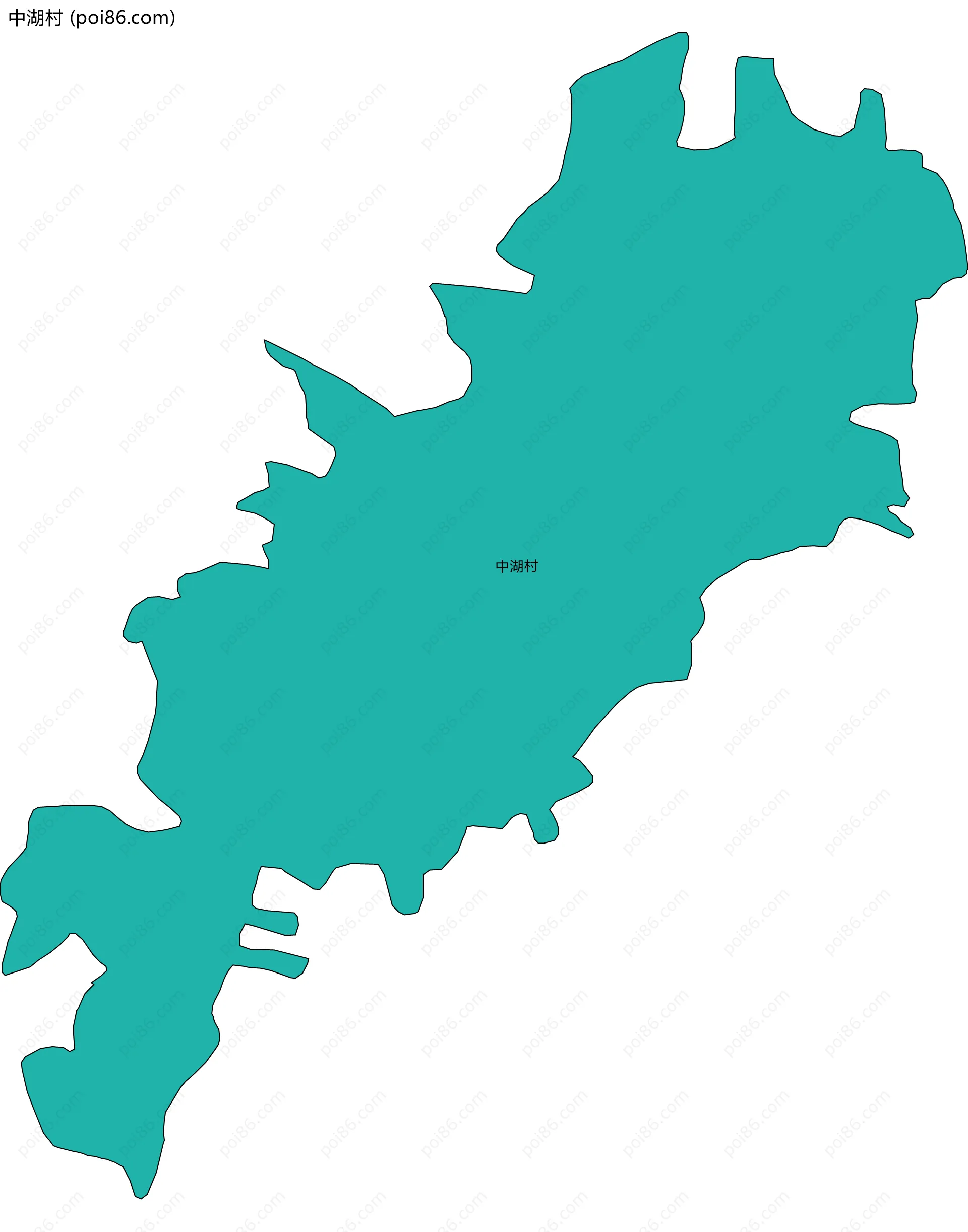 中湖村边界地图