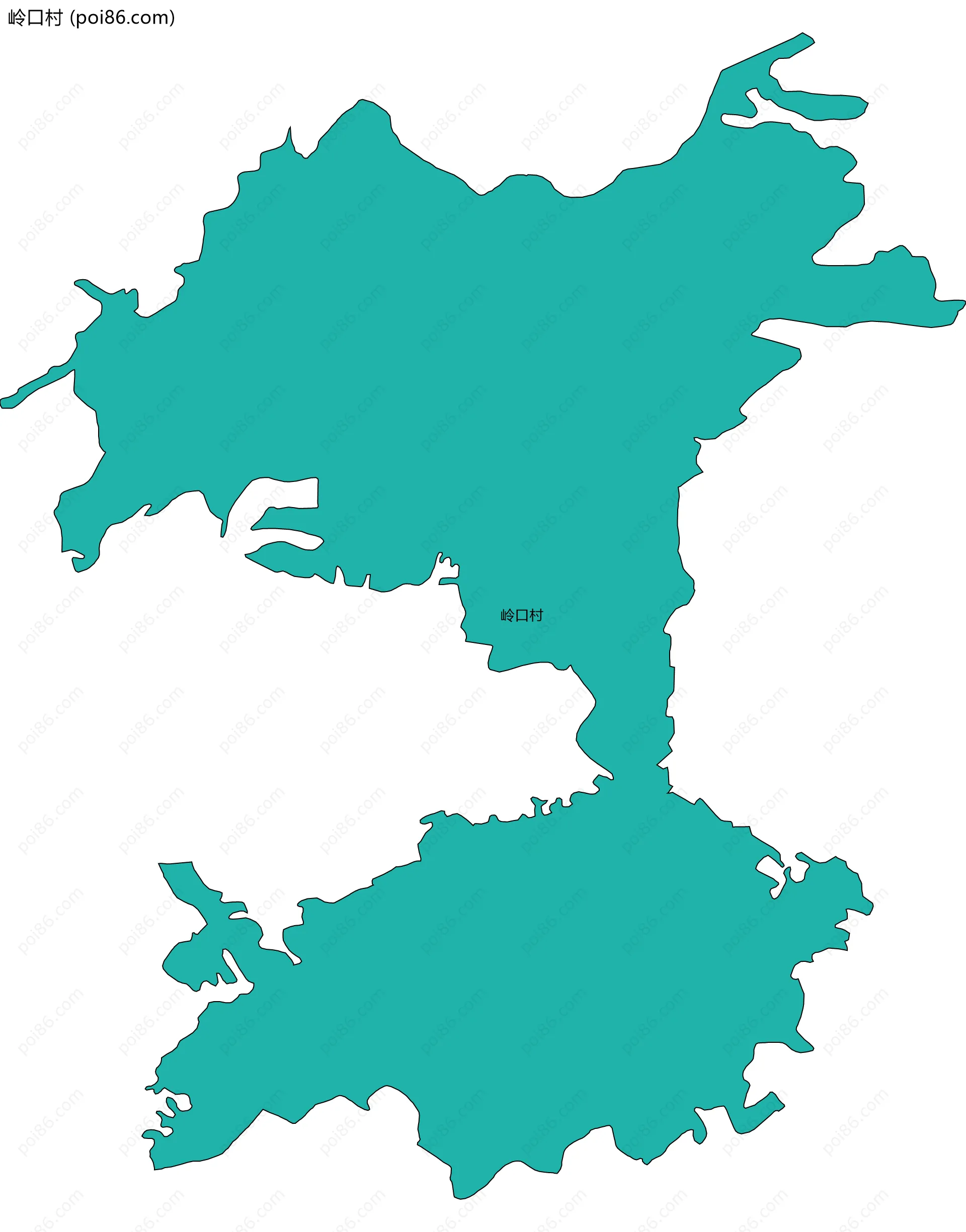 岭口村边界地图