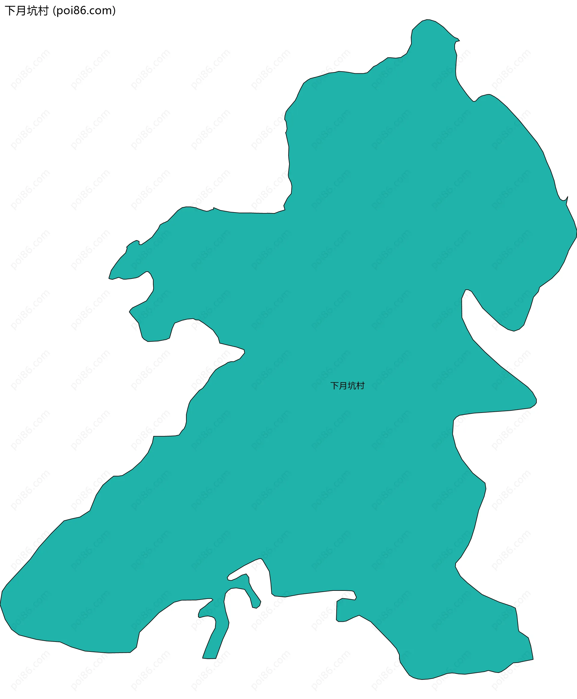 下月坑村边界地图