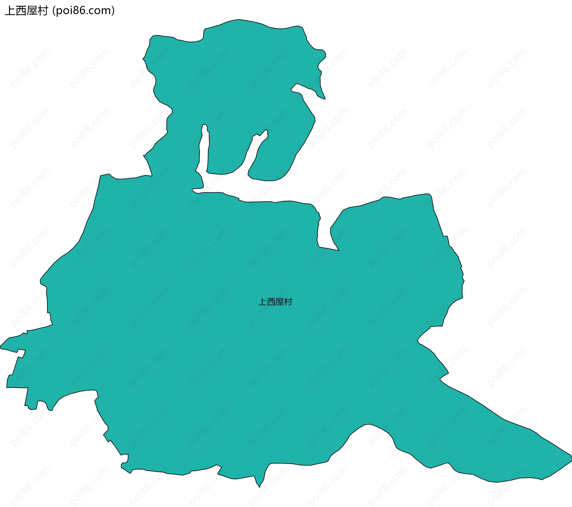 上西屋村边界地图