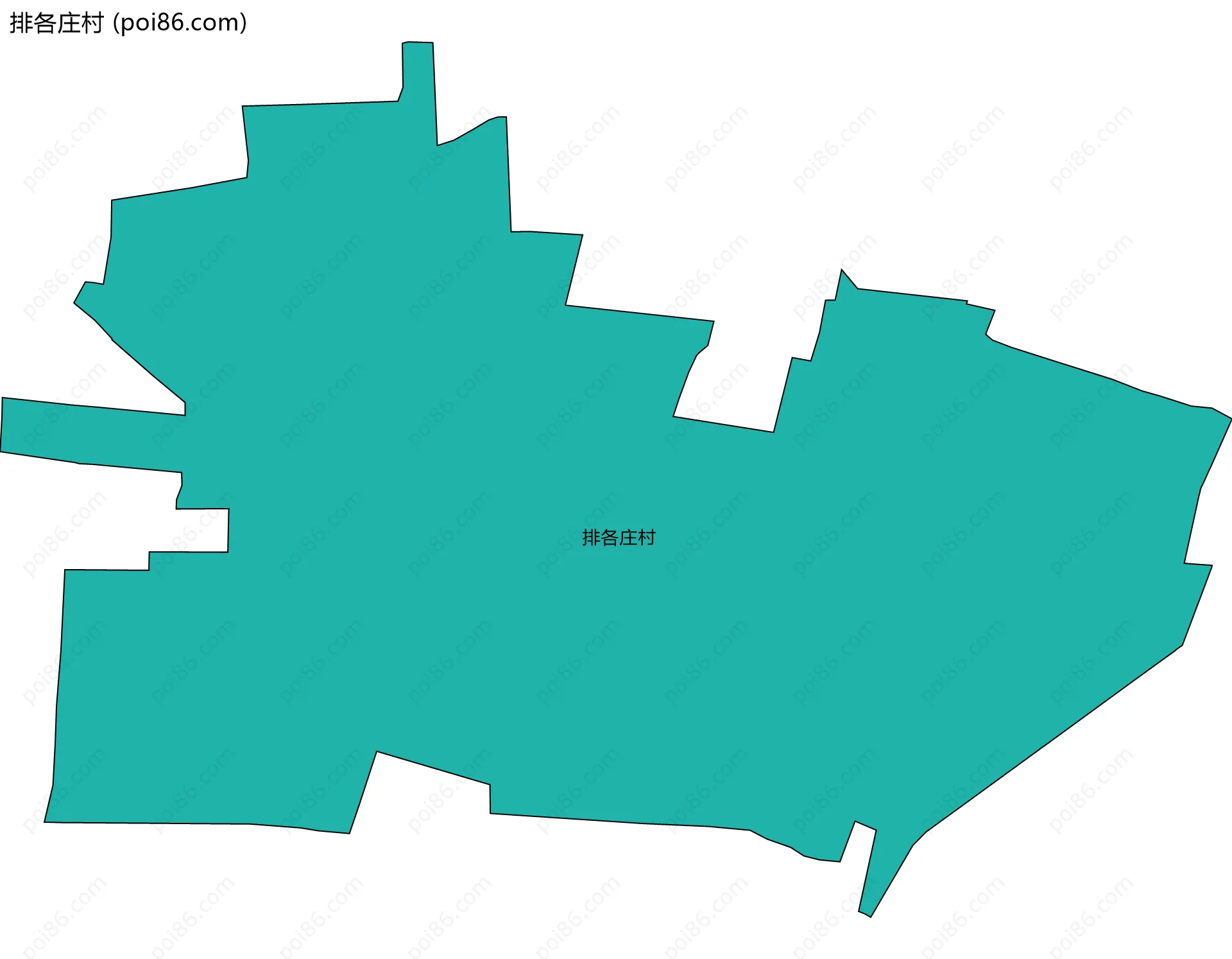 排各庄村边界地图