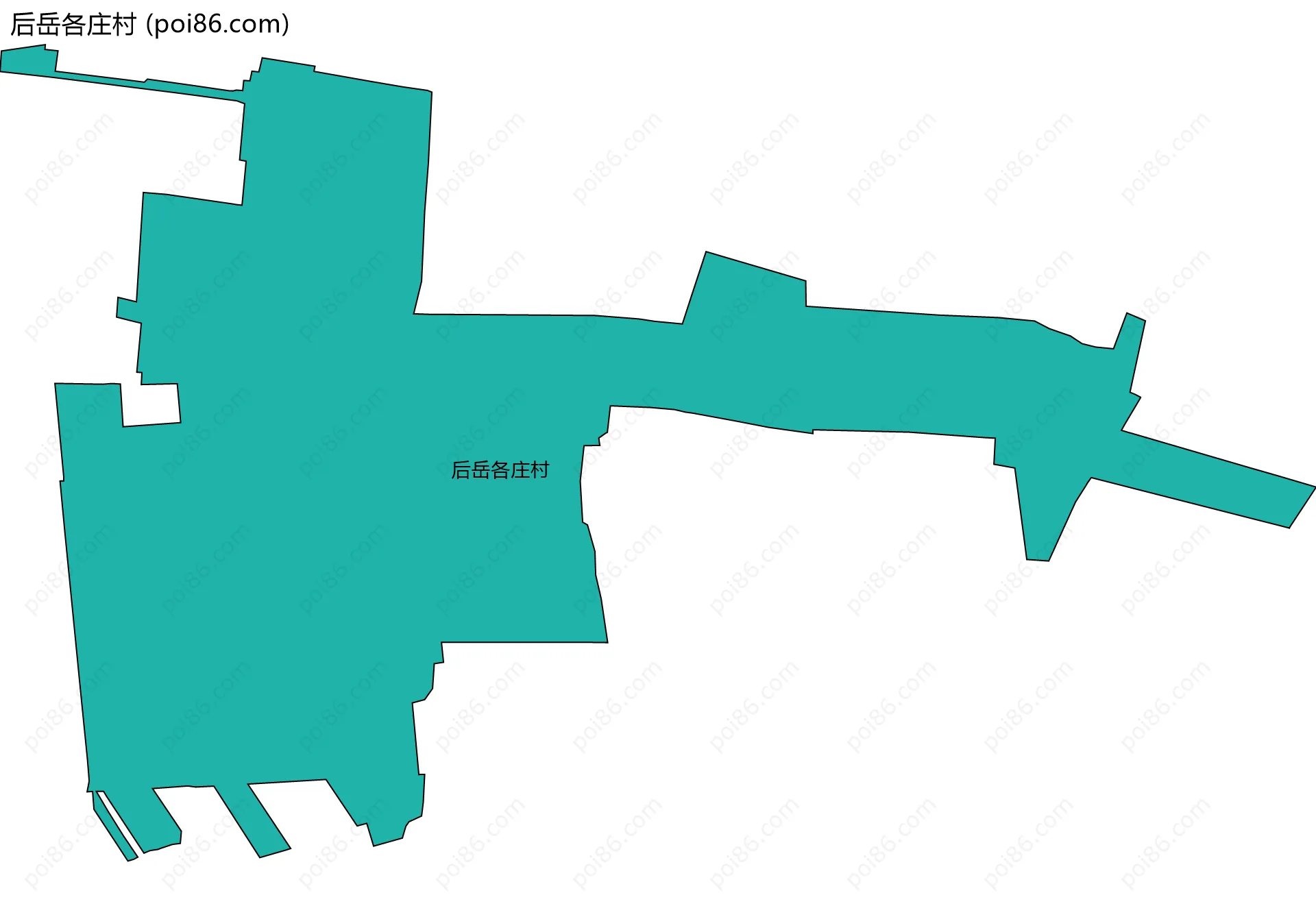 后岳各庄村边界地图