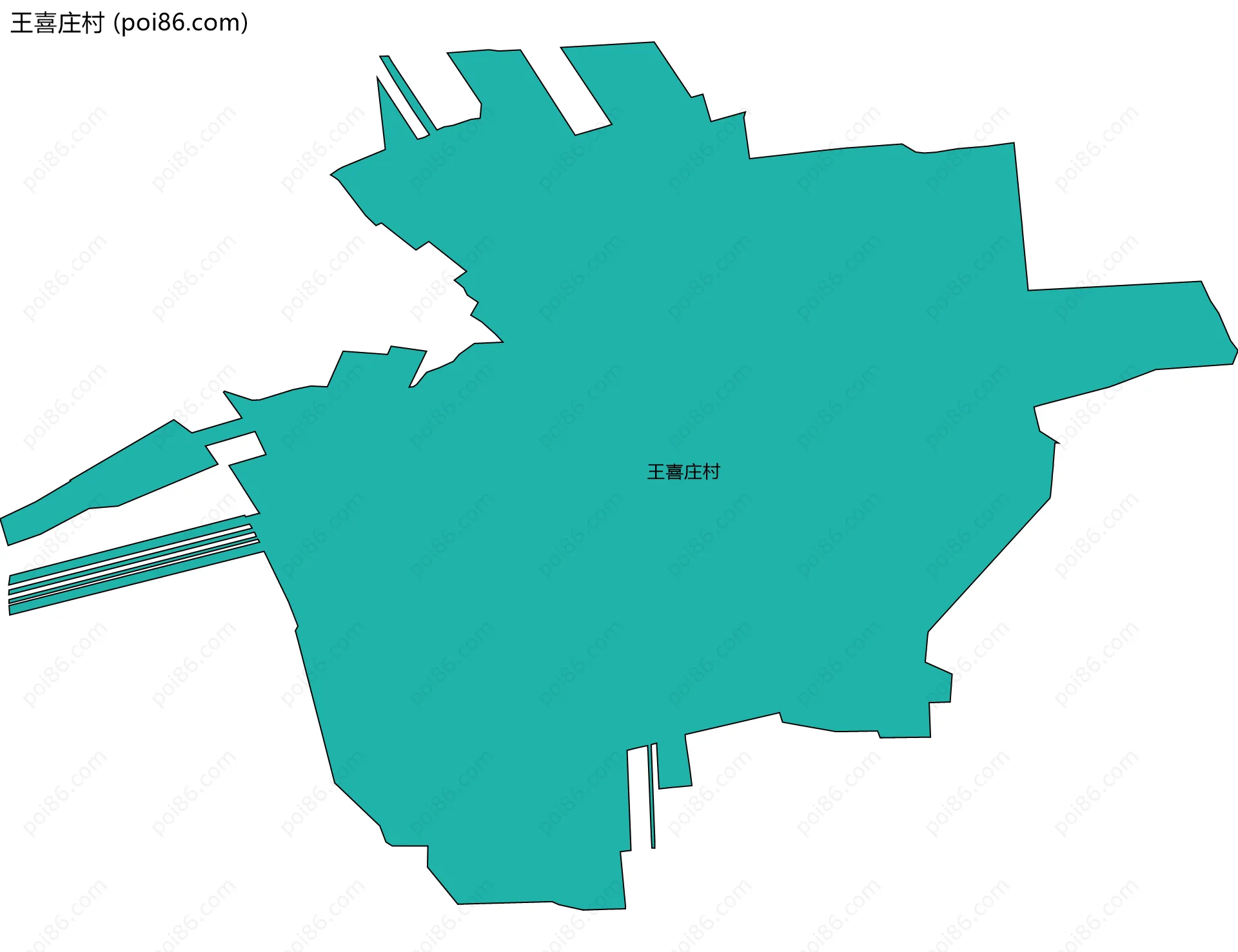 王喜庄村边界地图