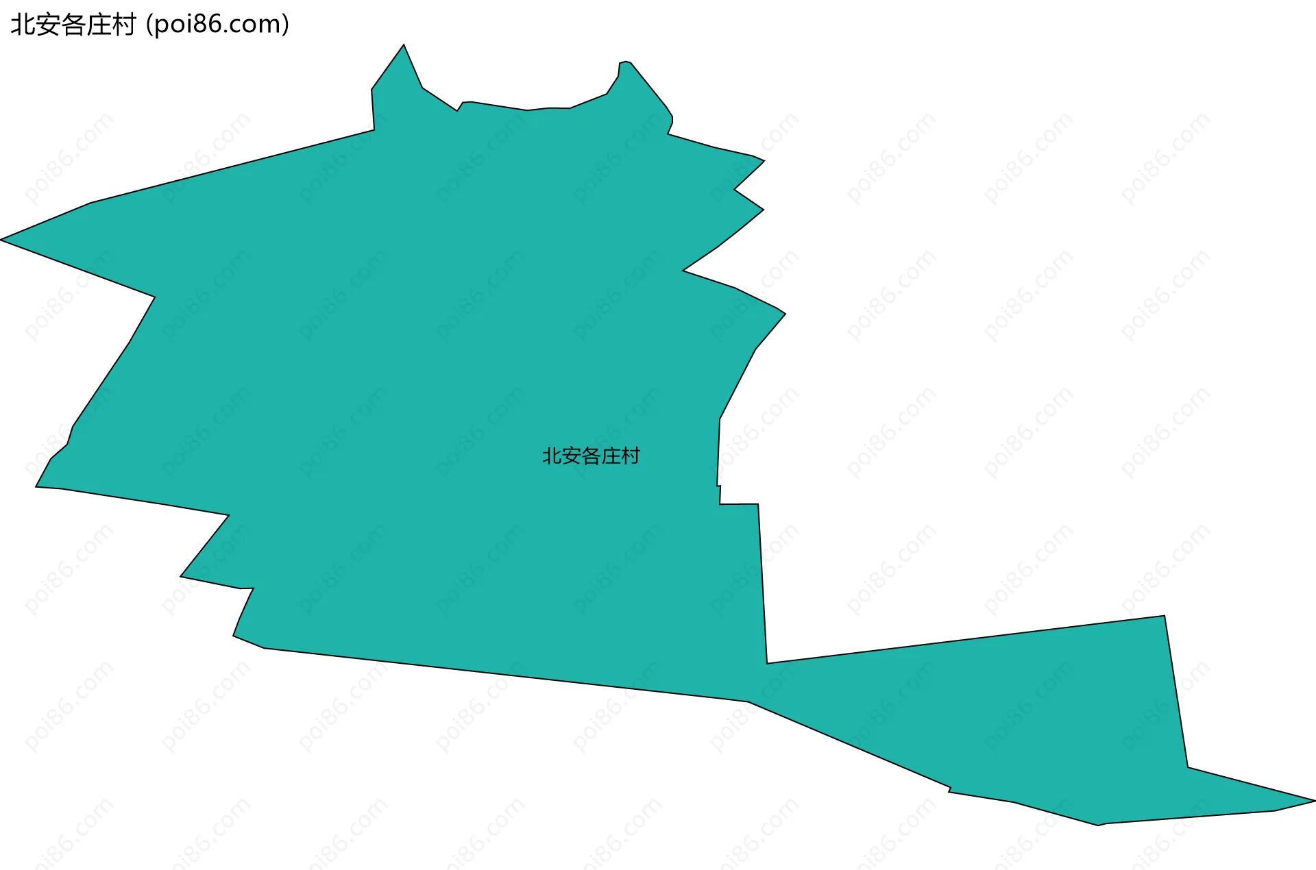 北安各庄村边界地图