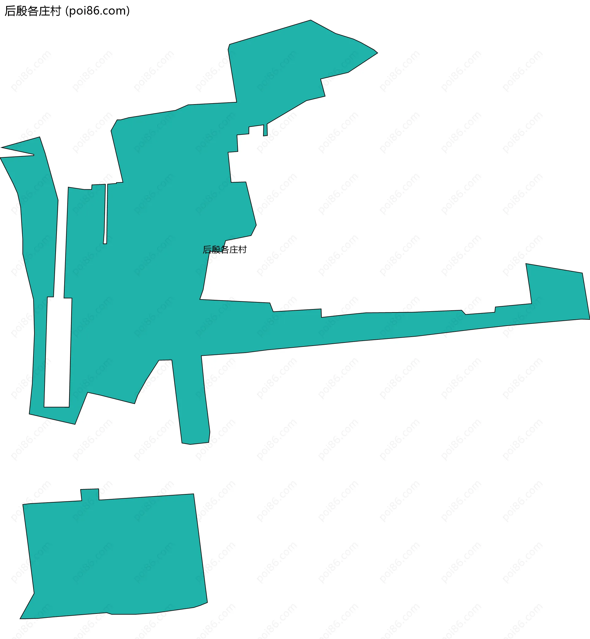 后殷各庄村边界地图