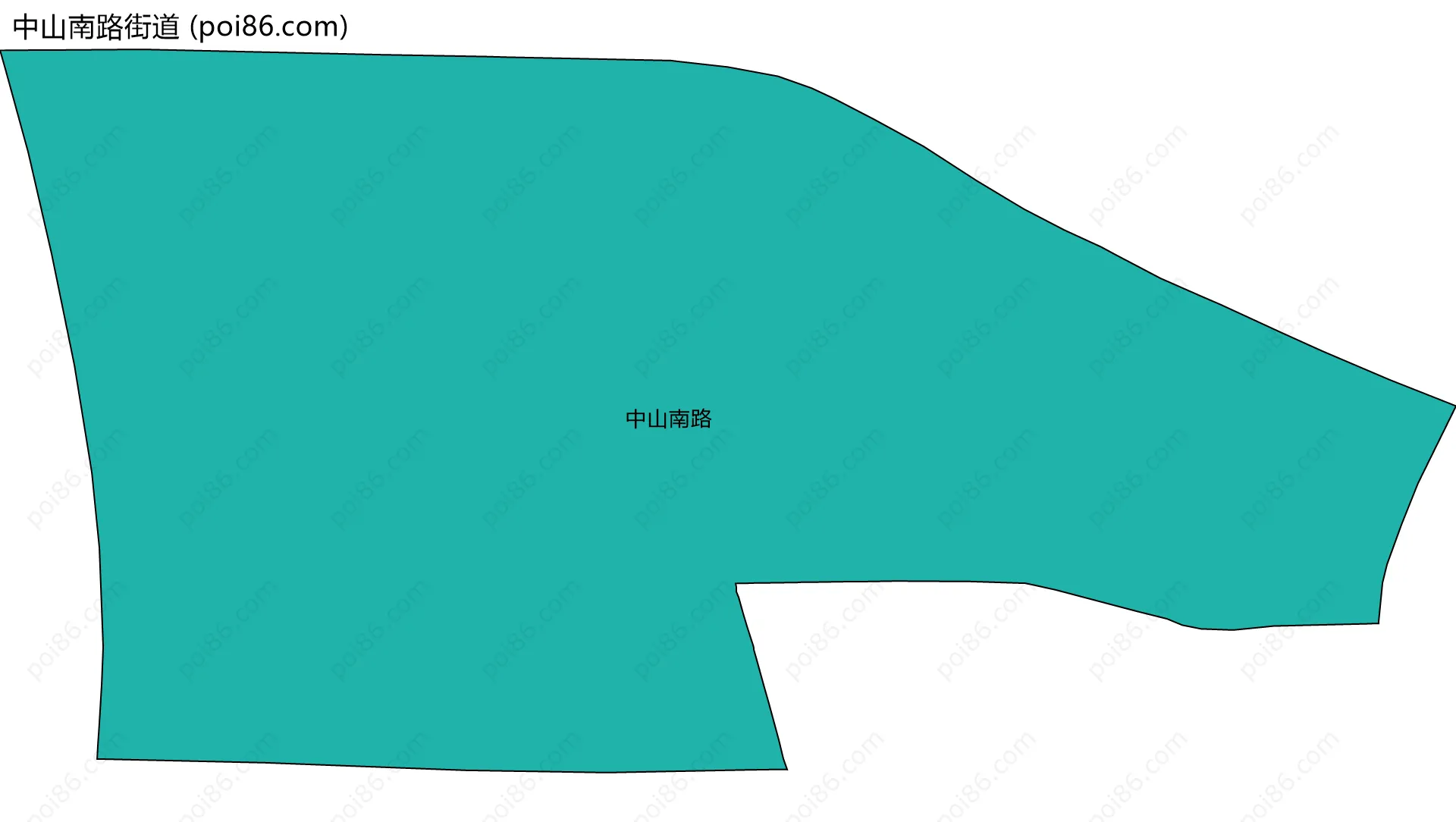 中山南路街道边界地图(五级行政区划)