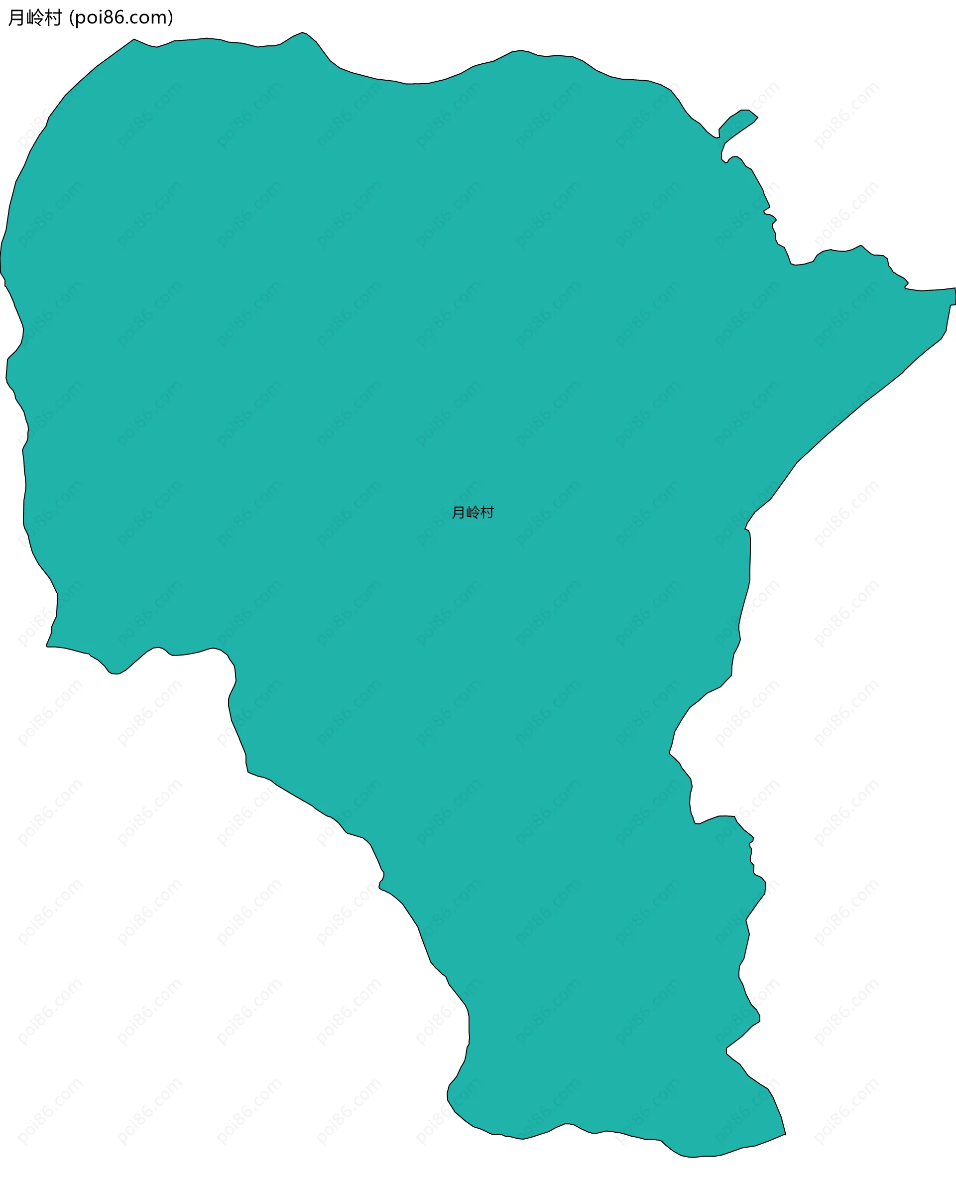 月岭村边界地图
