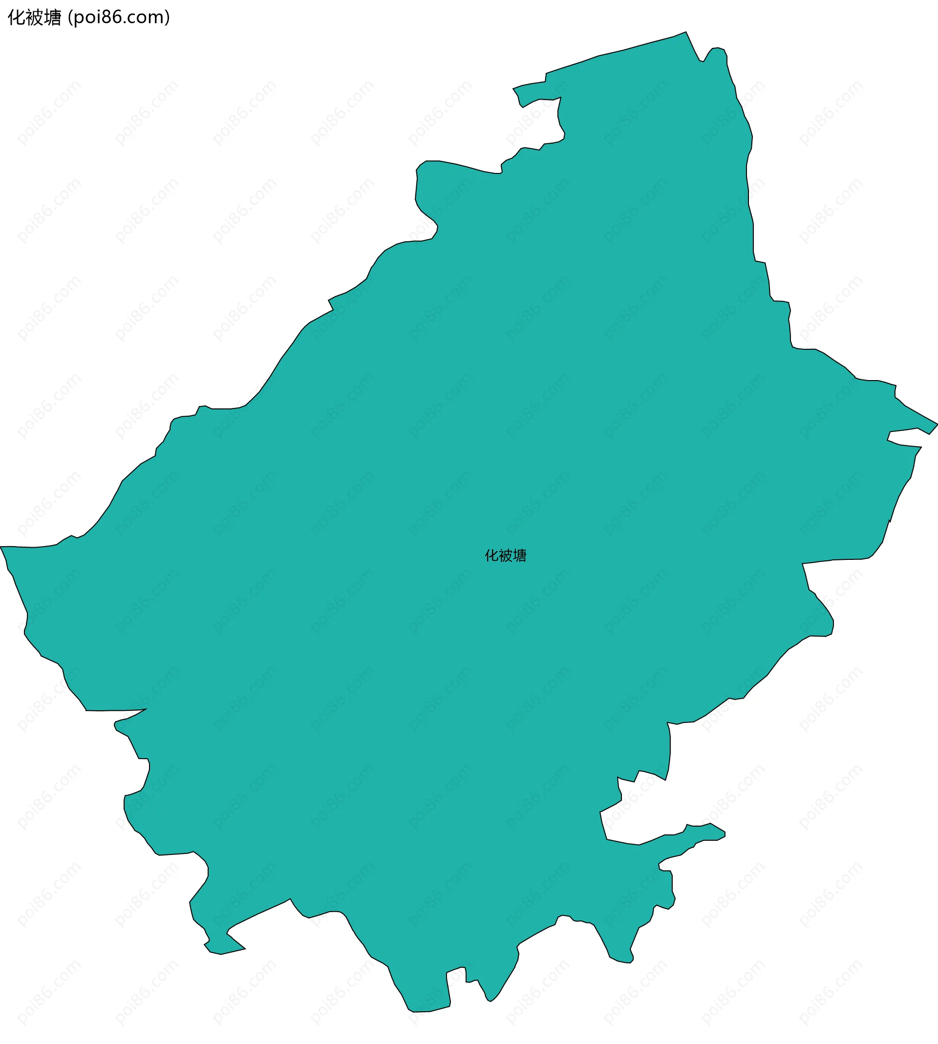 化被塘边界地图