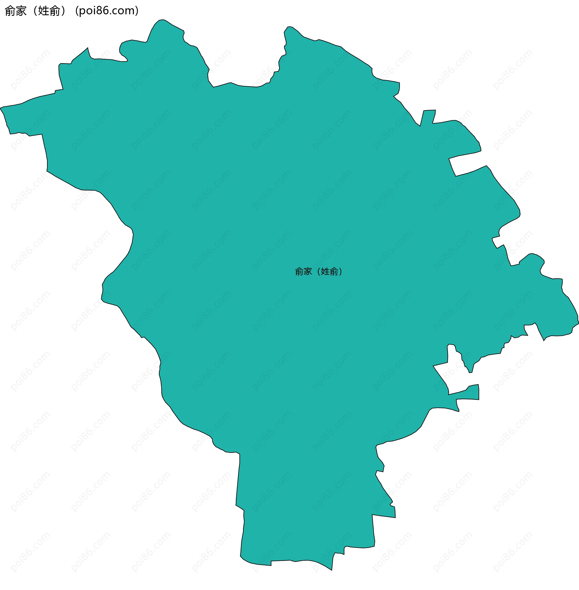 俞家（姓俞）边界地图