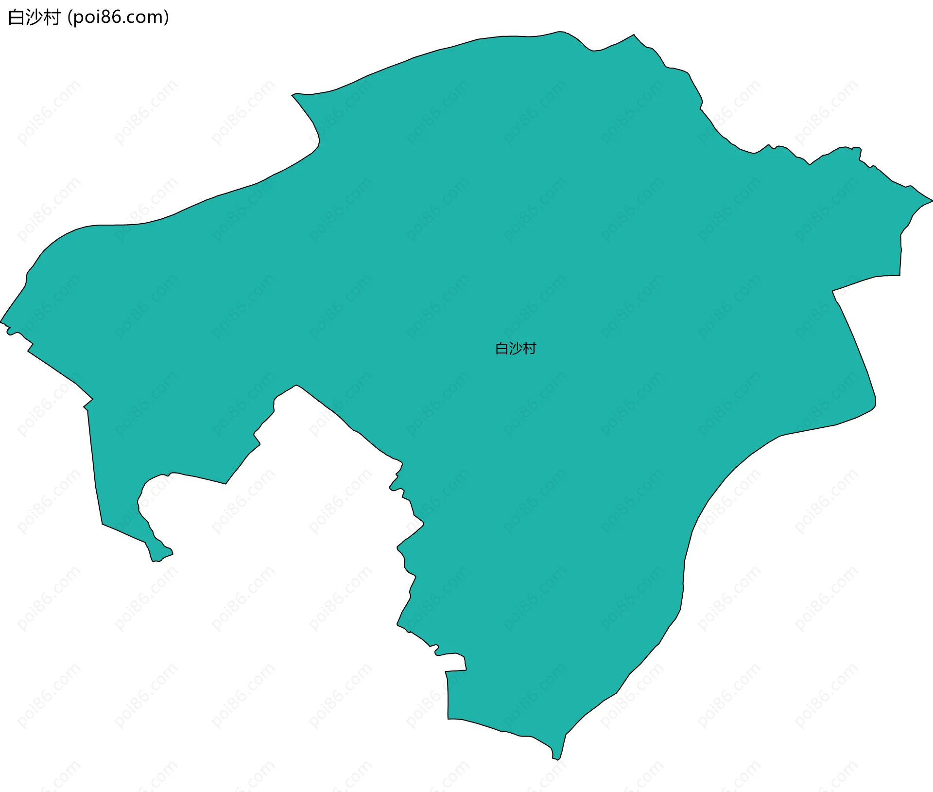 白沙村边界地图