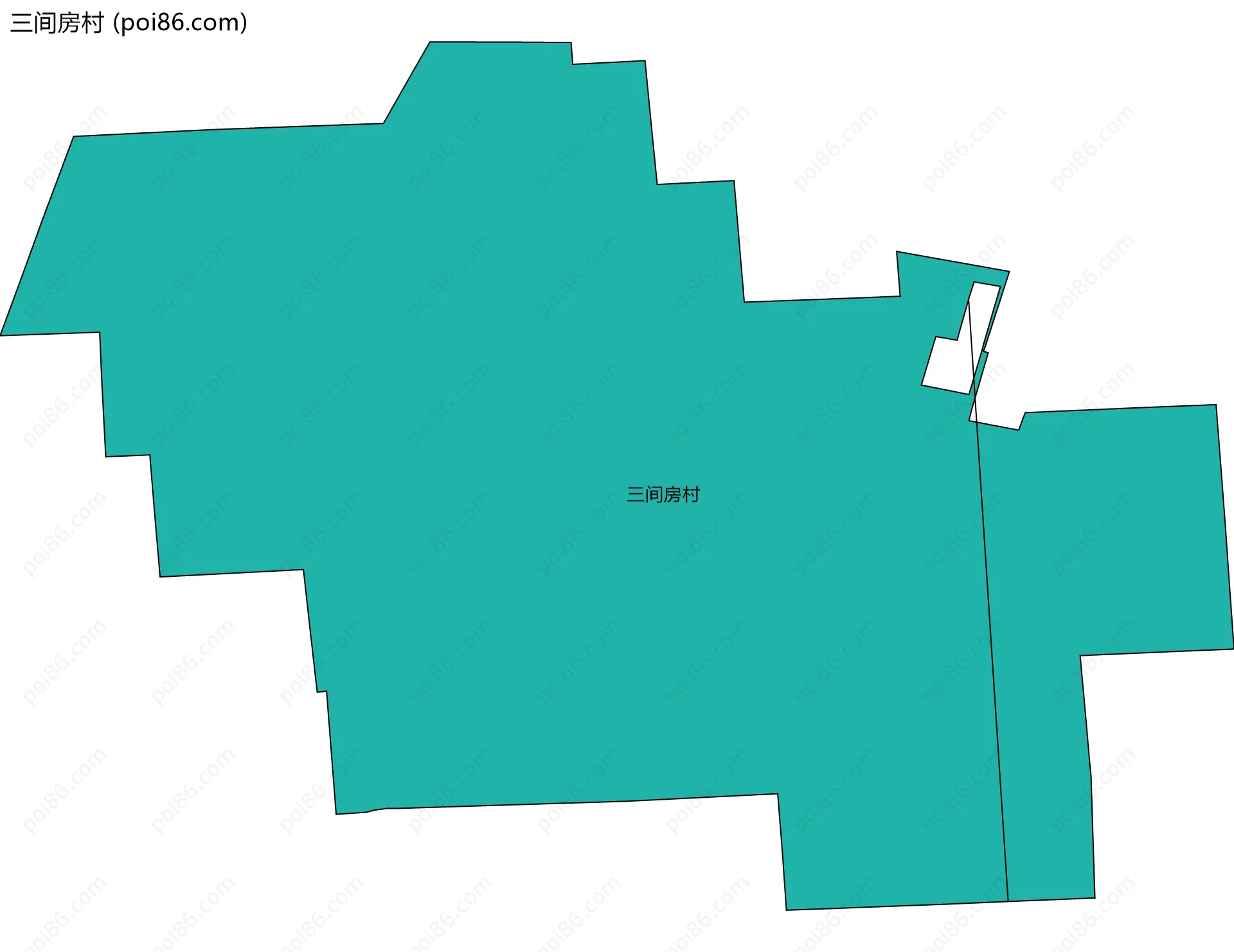 三间房村边界地图