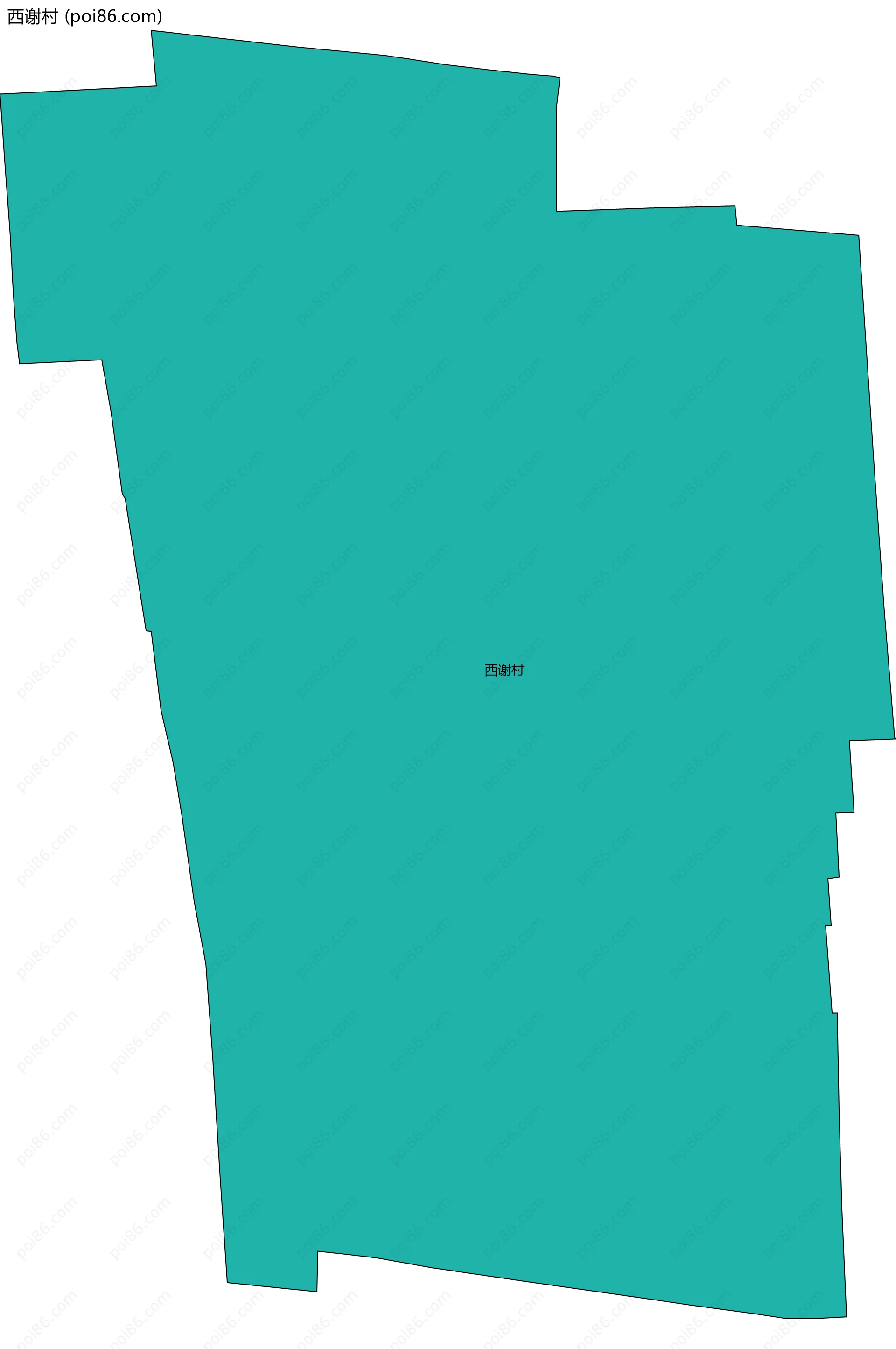 西谢村边界地图
