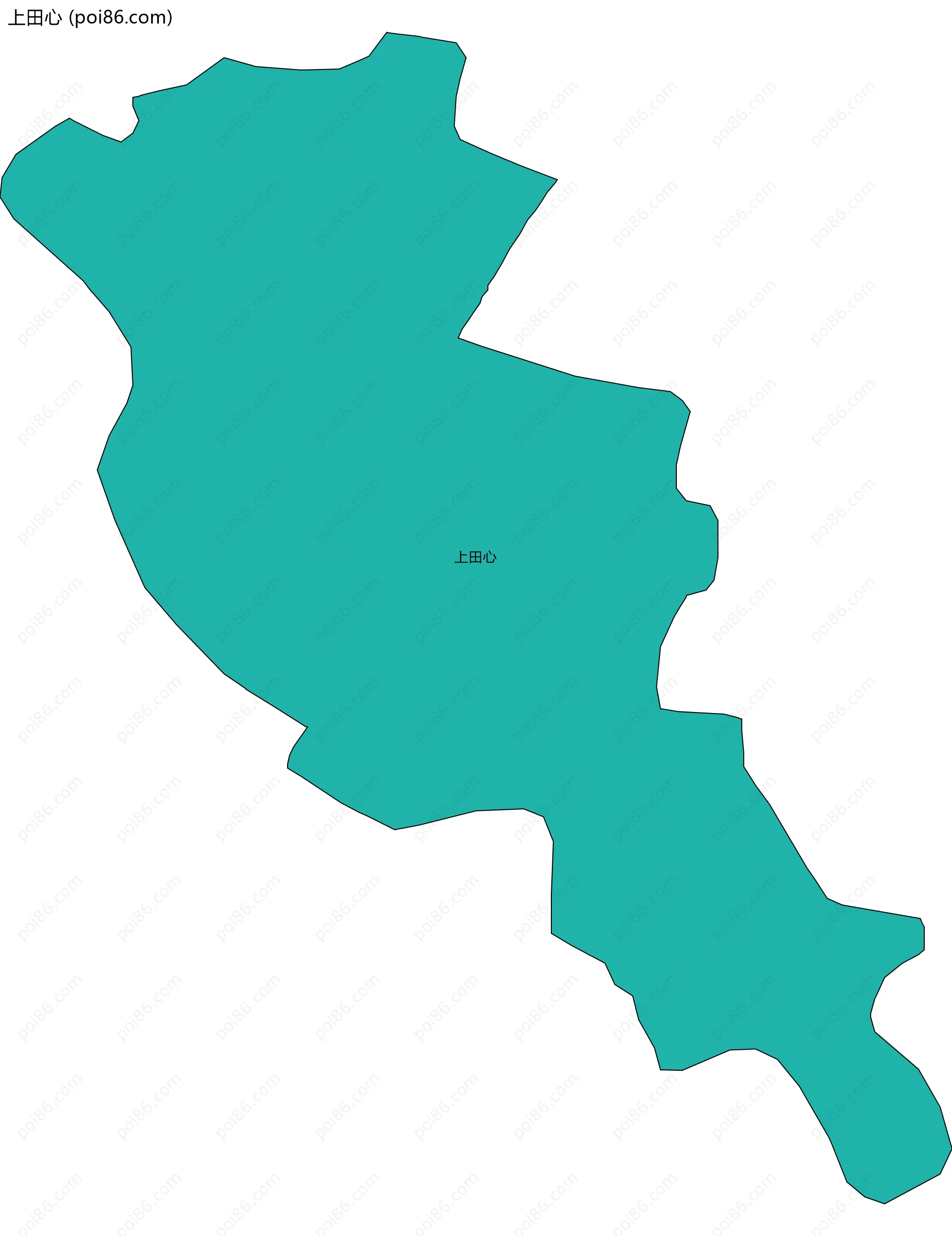 上田心边界地图